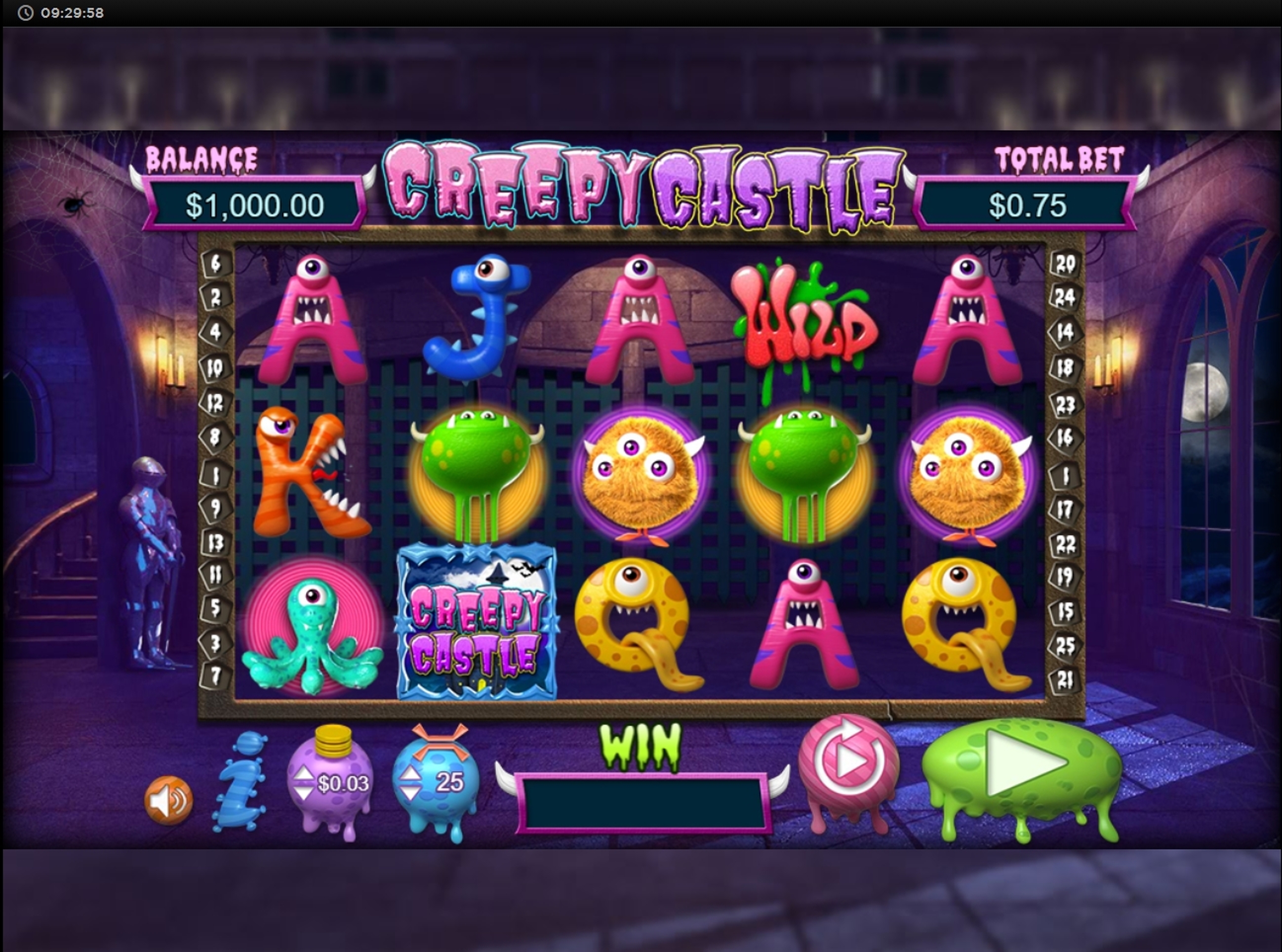 Reels in Creepy Castle Slot Game by Chance Interactive