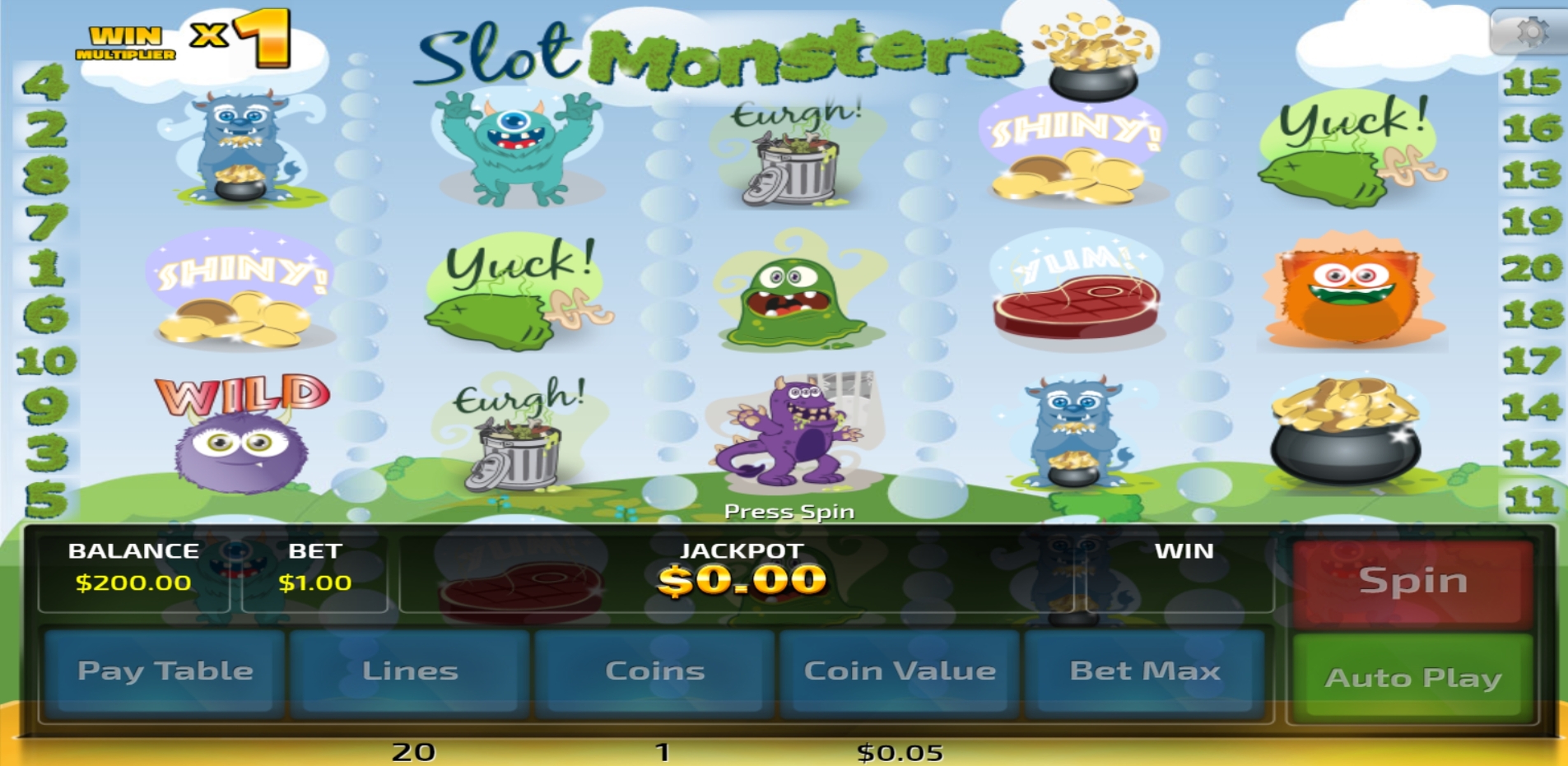 Reels in Slot Monsters Slot Game by Concept Gaming