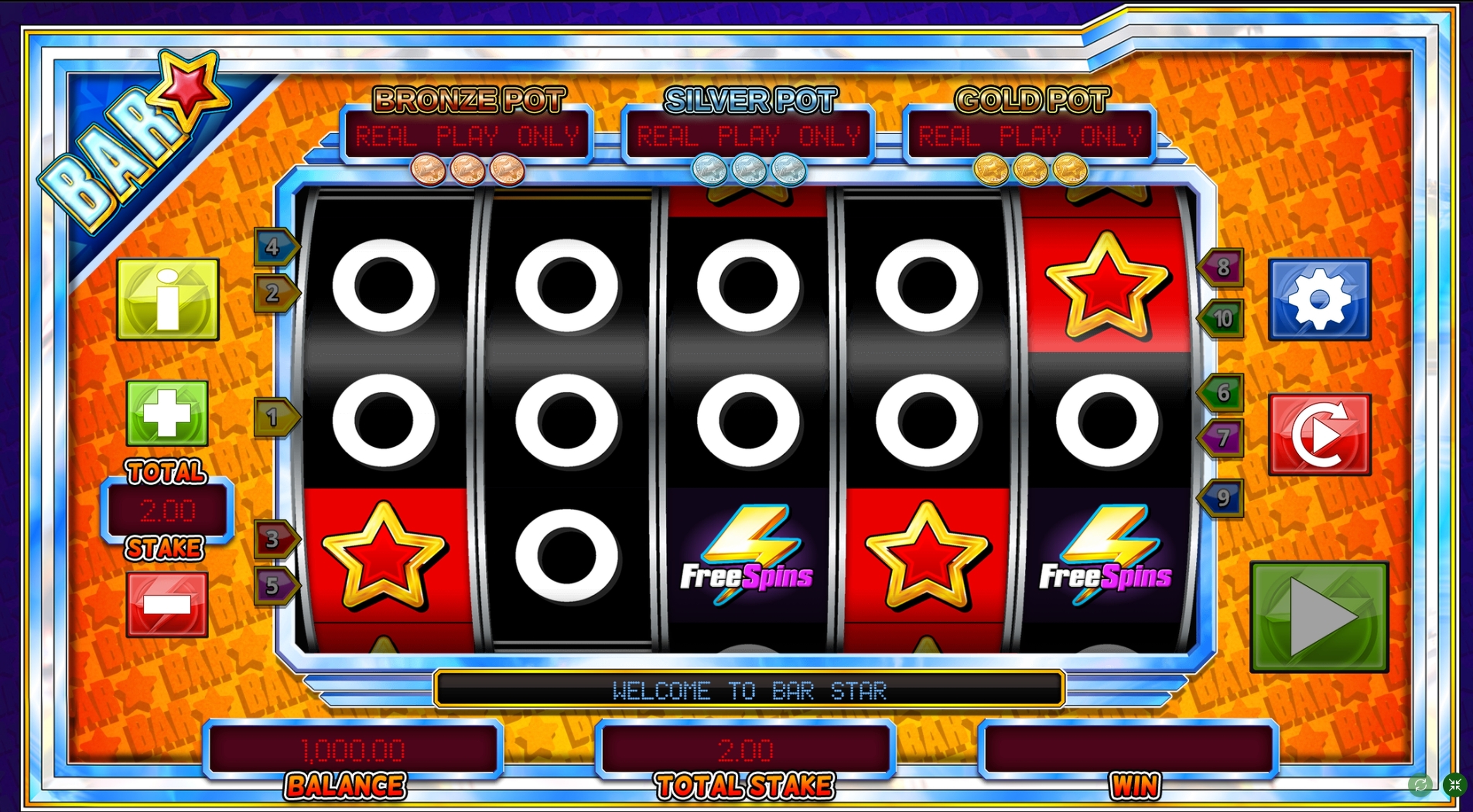 Reels in Bar Star Slot Game by CORE Gaming