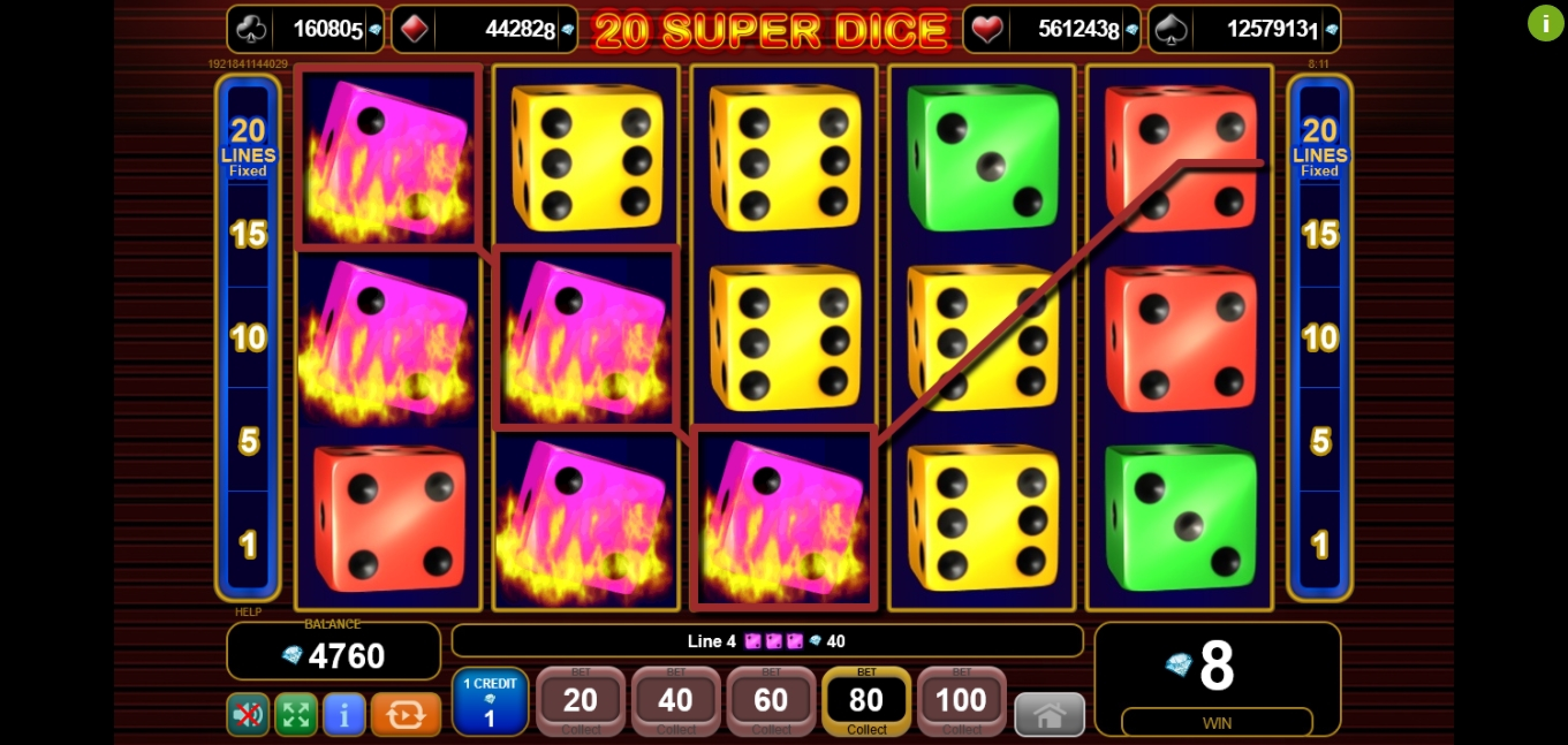 Win Money in 20 Super Dice Free Slot Game by EGT