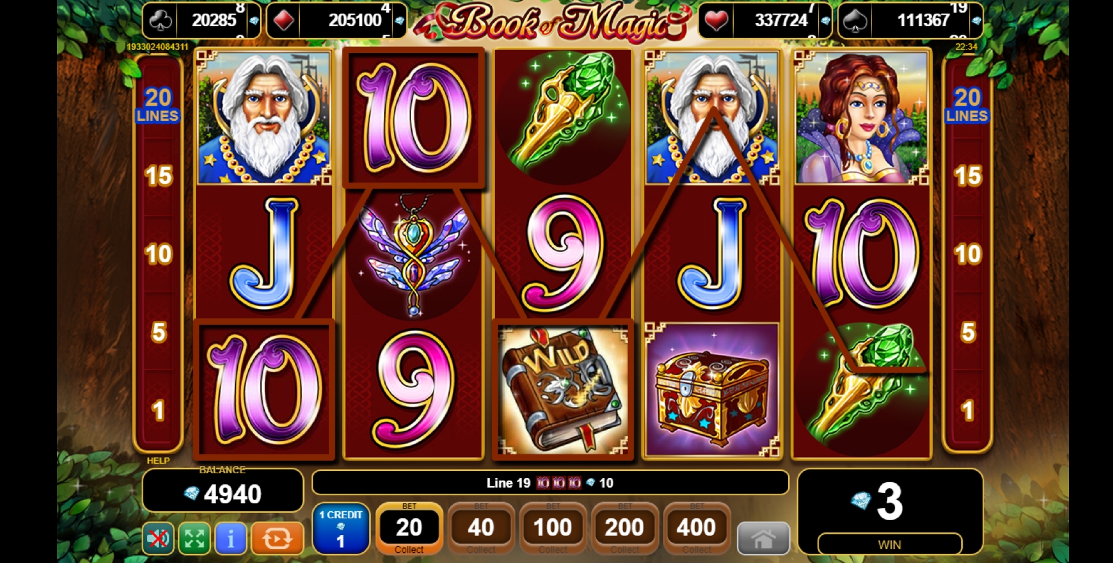 Win Money in Book of Magic Free Slot Game by EGT