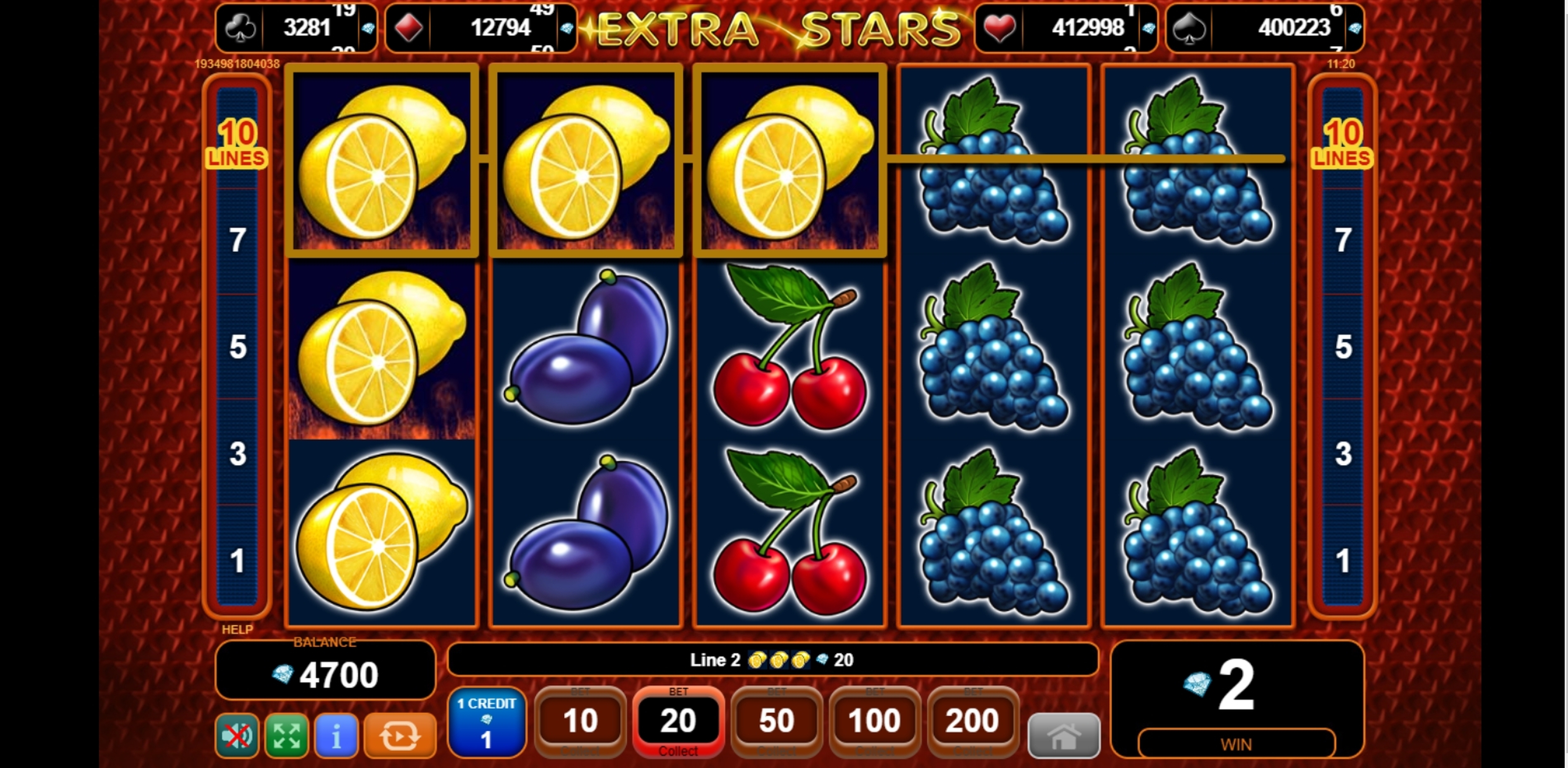 Win Money in Extra Stars Free Slot Game by EGT