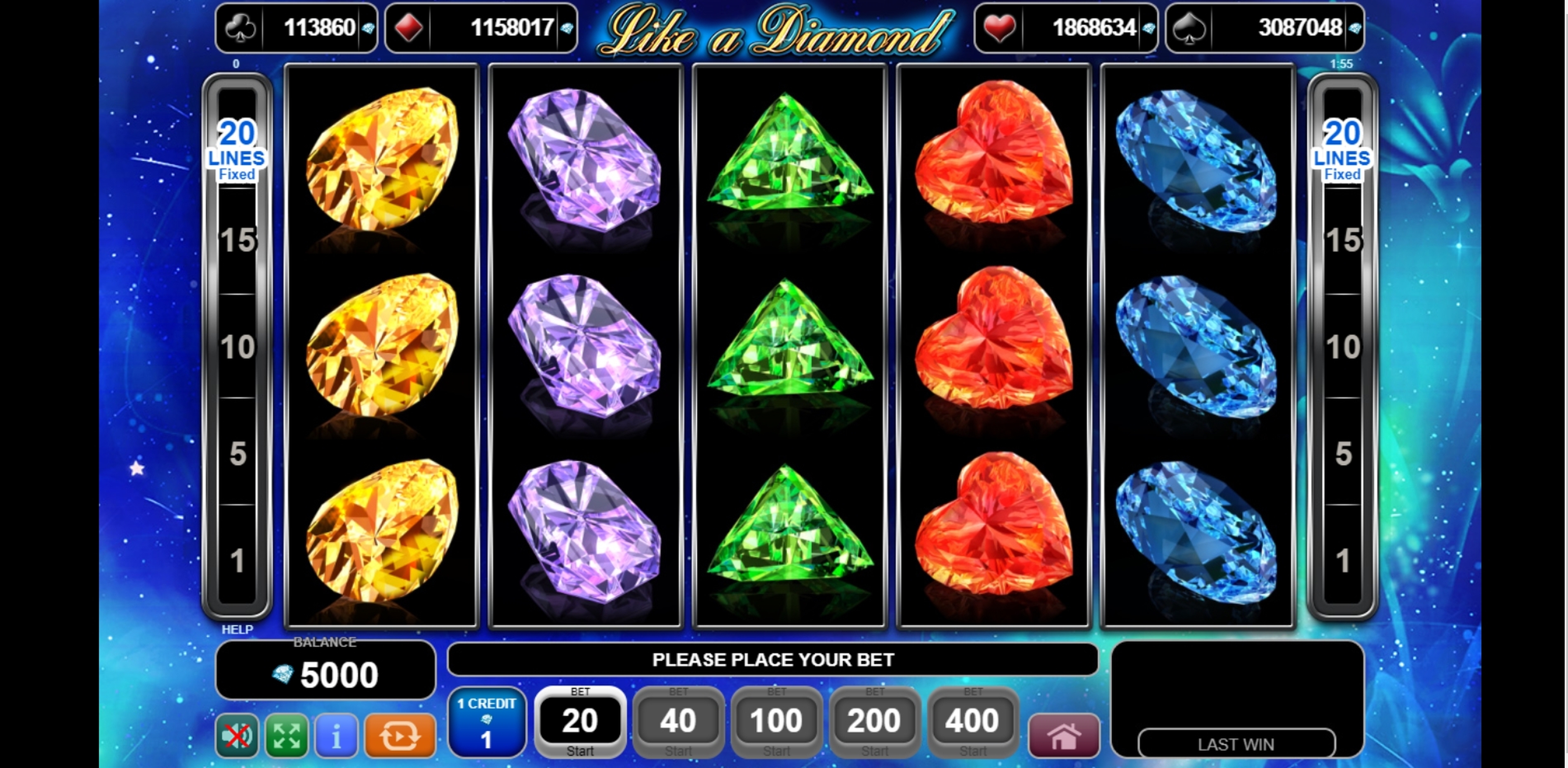 Reels in Like a Diamond Slot Game by EGT