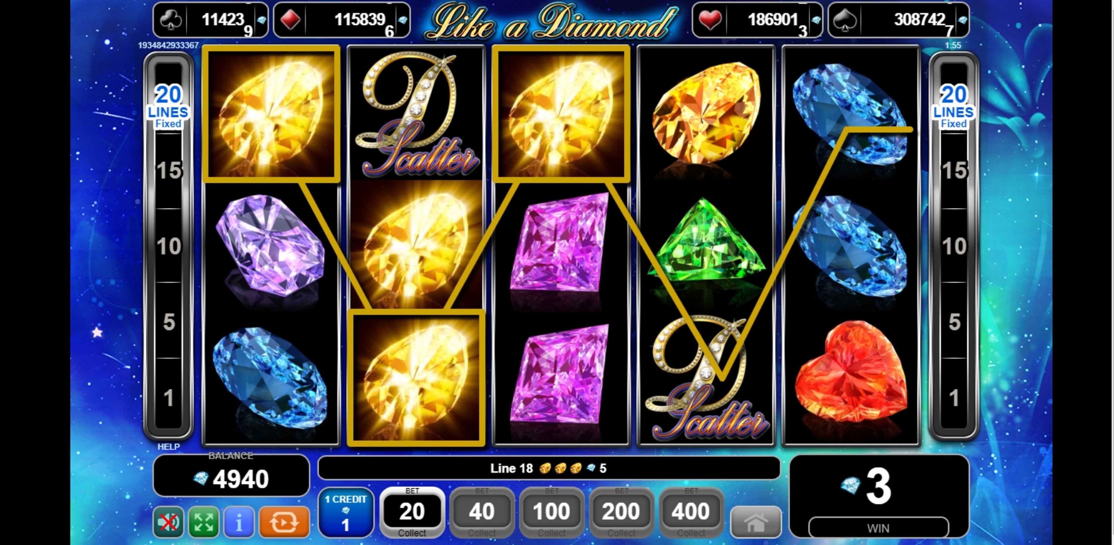 Win Money in Like a Diamond Free Slot Game by EGT