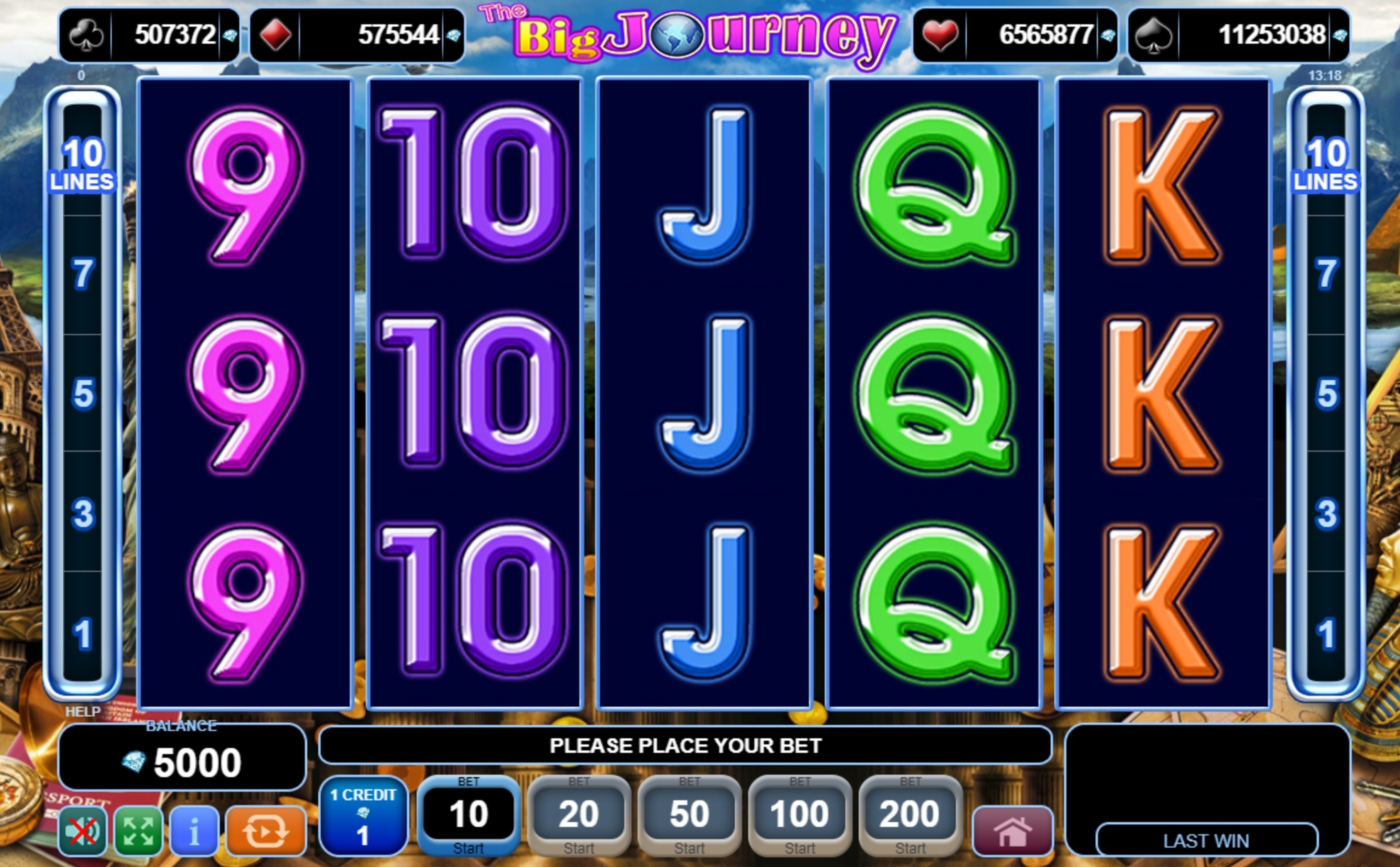 Reels in The Big Journey Slot Game by EGT