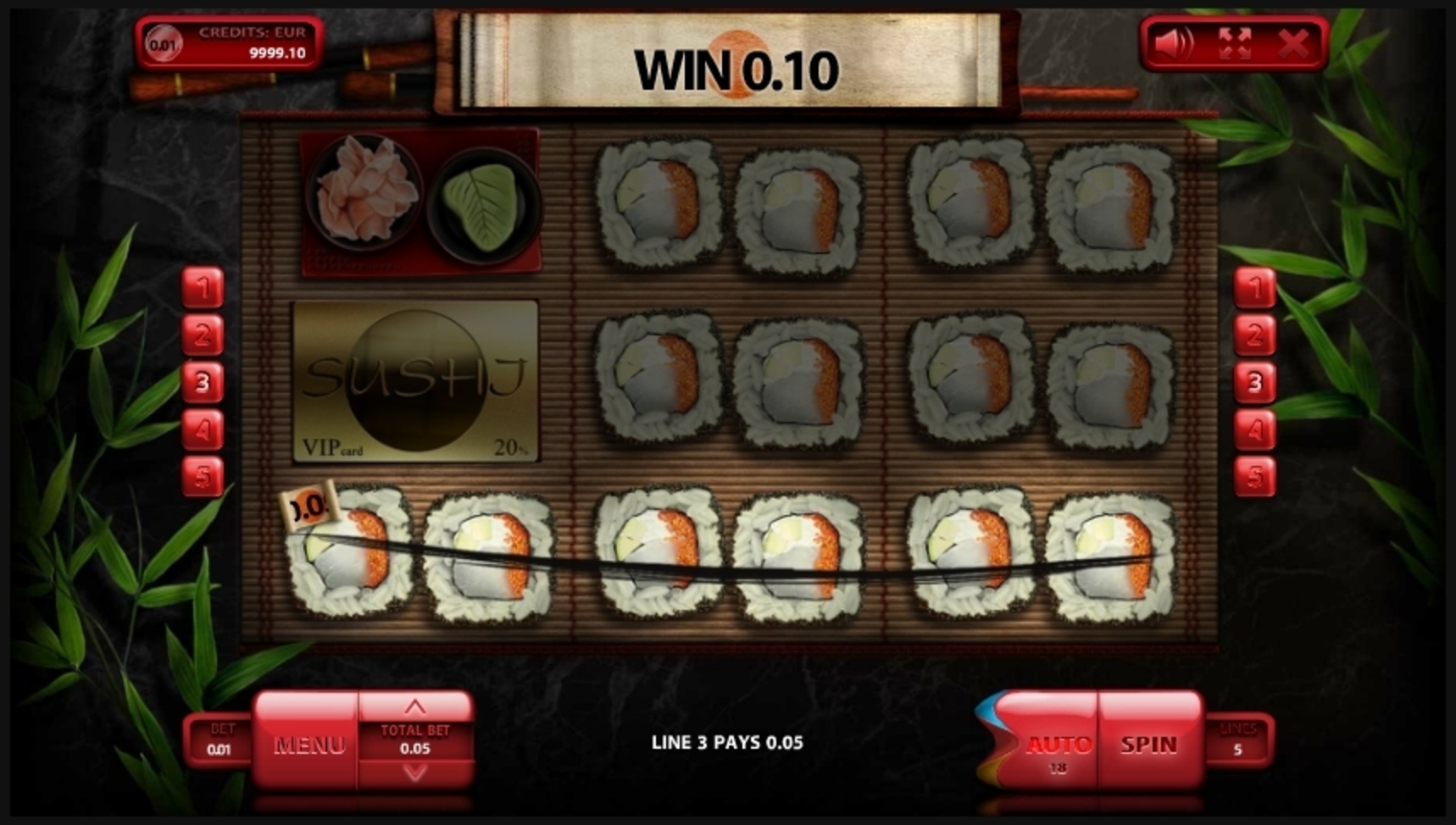 Win Money in Sushi Free Slot Game by Endorphina