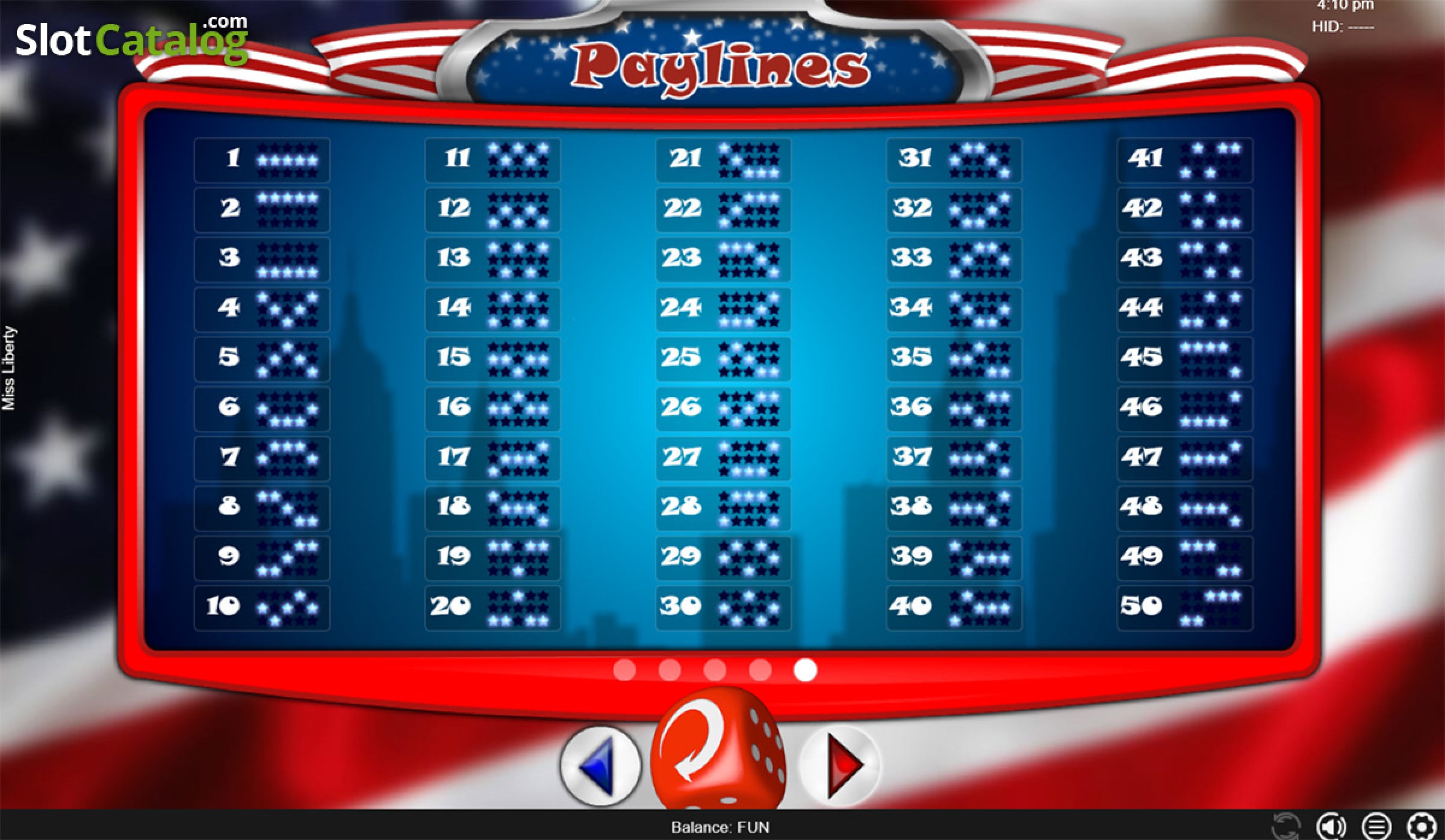 The Miss Liberty Online Slot Demo Game by Espresso Games