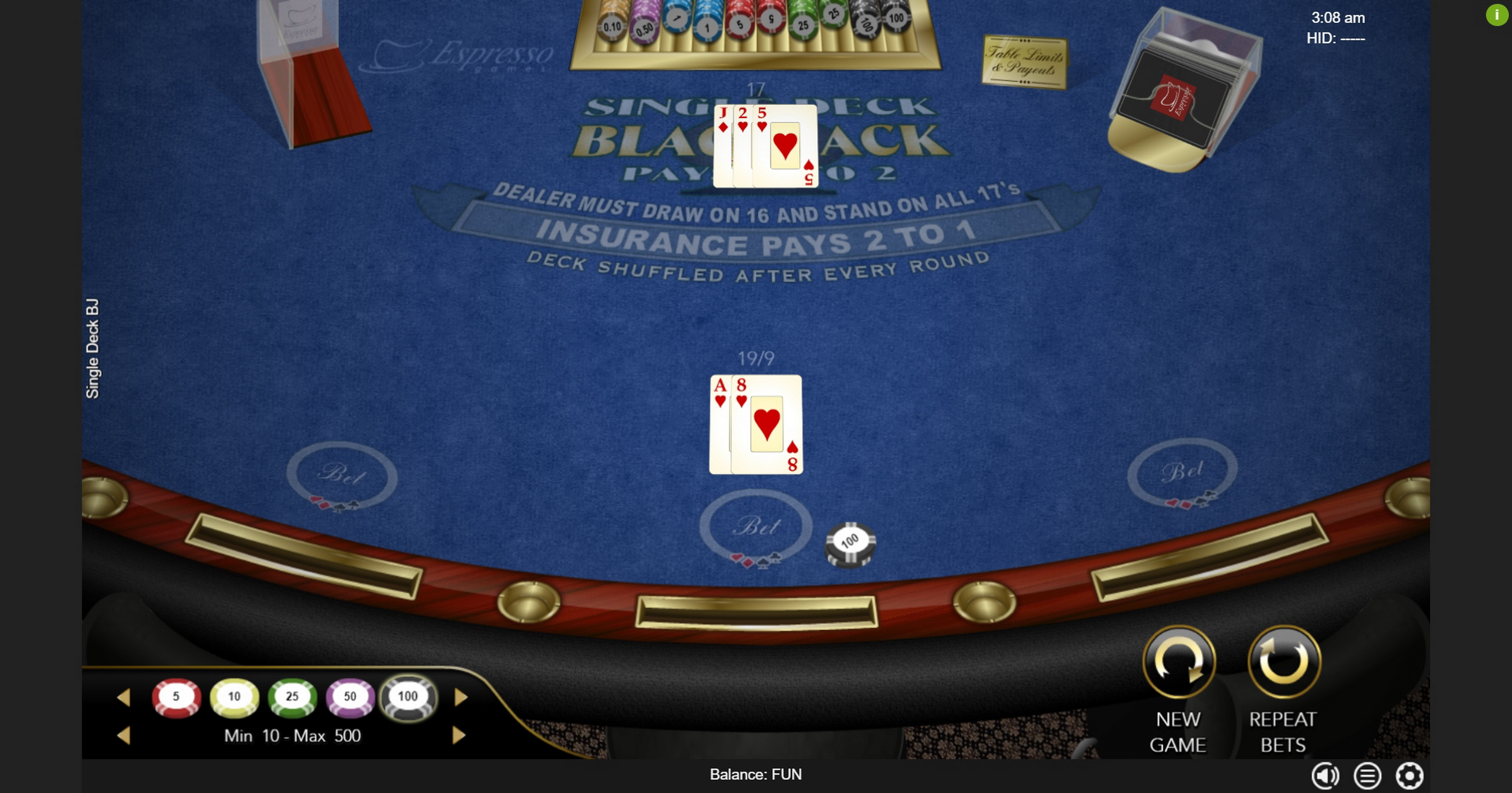 Win Money in Single Deck Blackjack Free Slot Game by Espresso Games