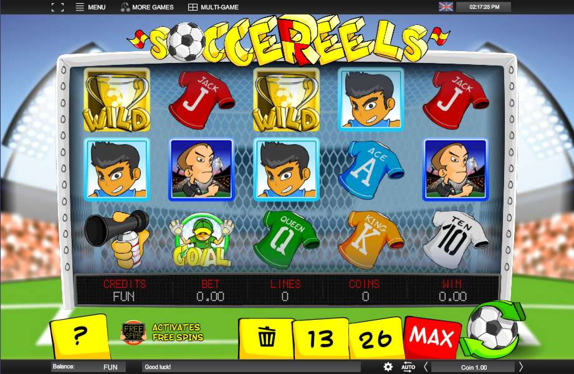Reels in Soccereels Slot Game by Espresso Games