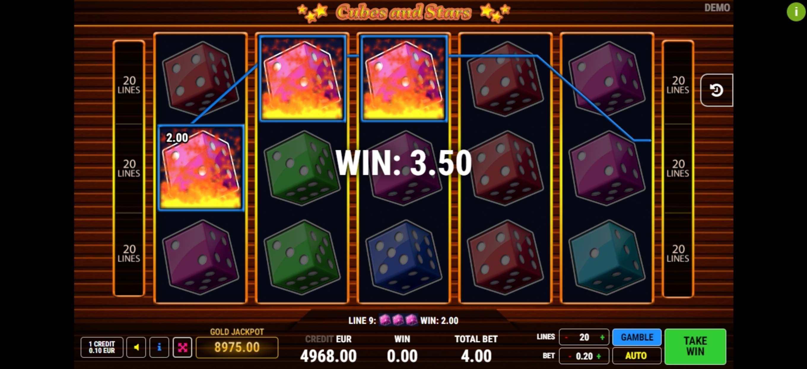 Win Money in Cubes and Stars Free Slot Game by Fazi Gaming