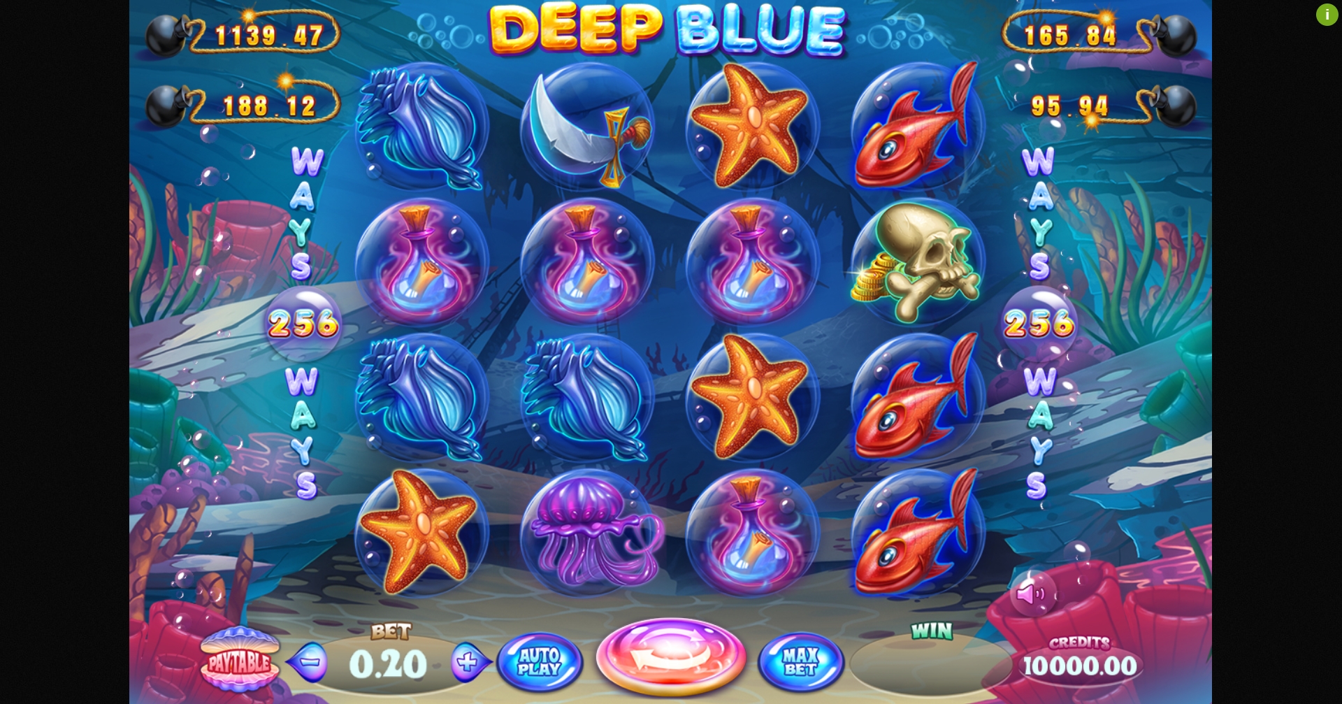 Reels in Deep Blue Jackbomb Slot Game by Felix Gaming