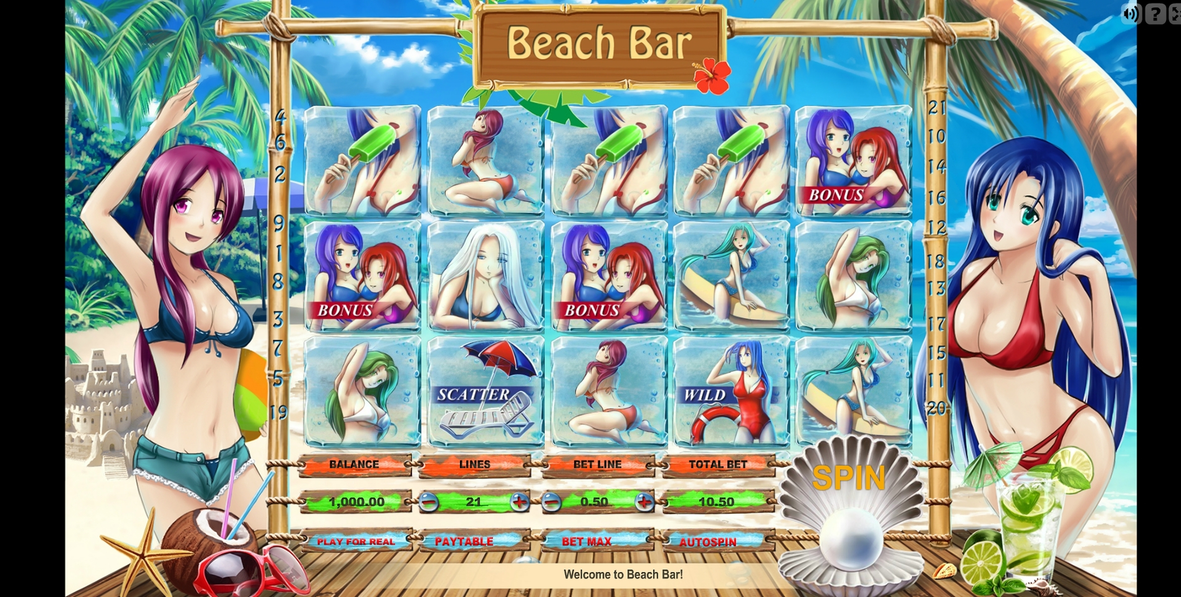 Reels in Beach Bar Slot Game by Fugaso