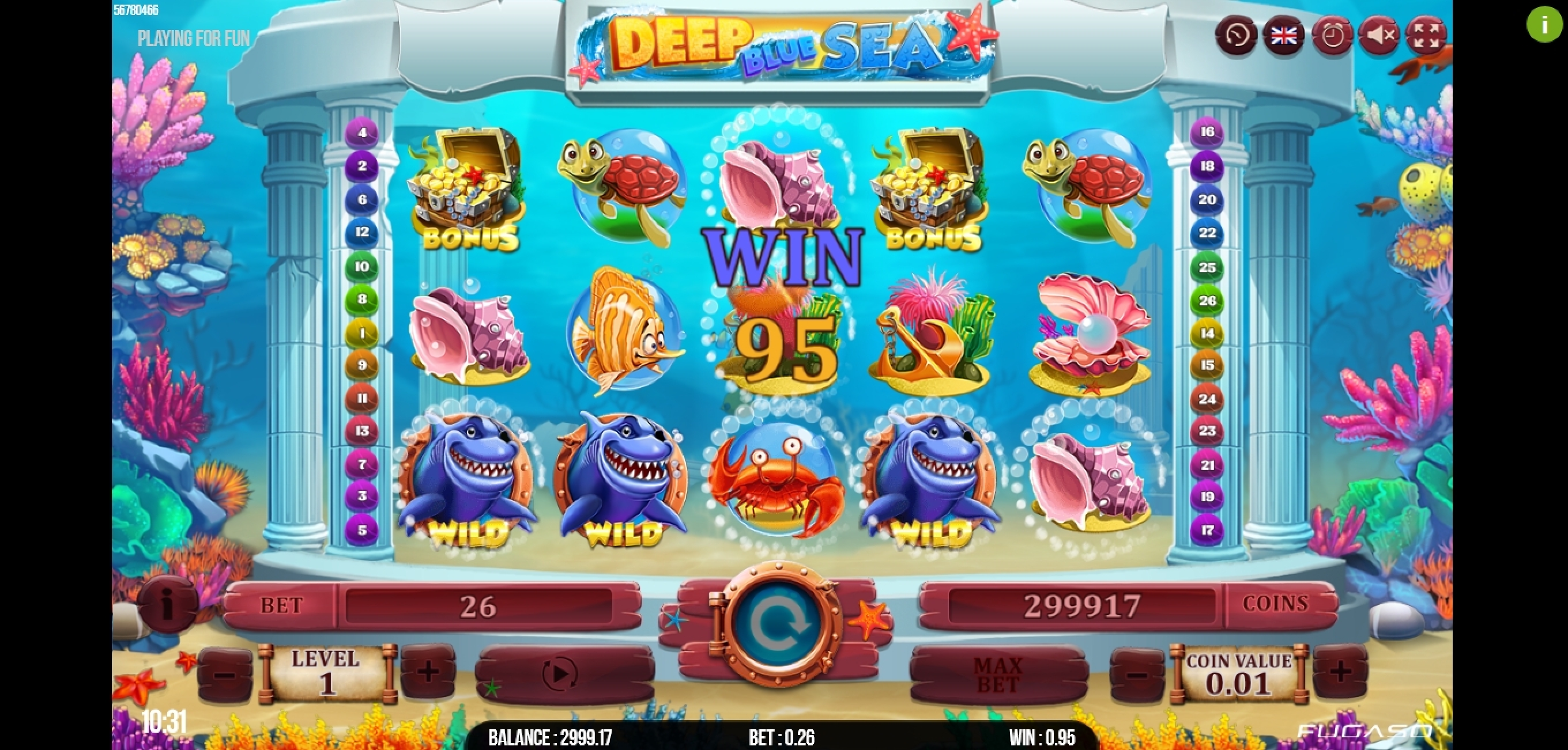 Win Money in Deep Blue Sea Free Slot Game by Fugaso