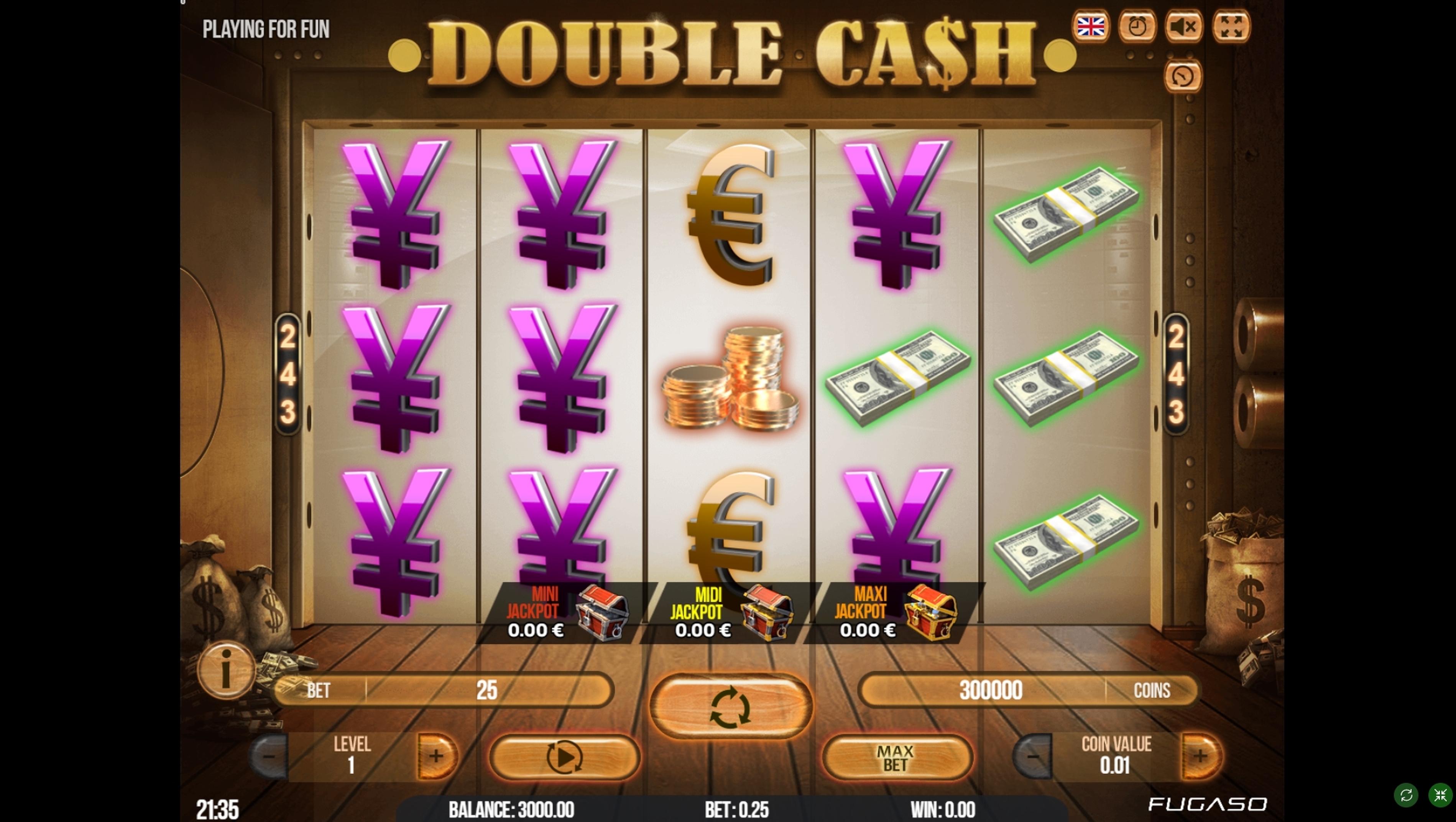 Reels in Double Cash Slot Game by Fugaso