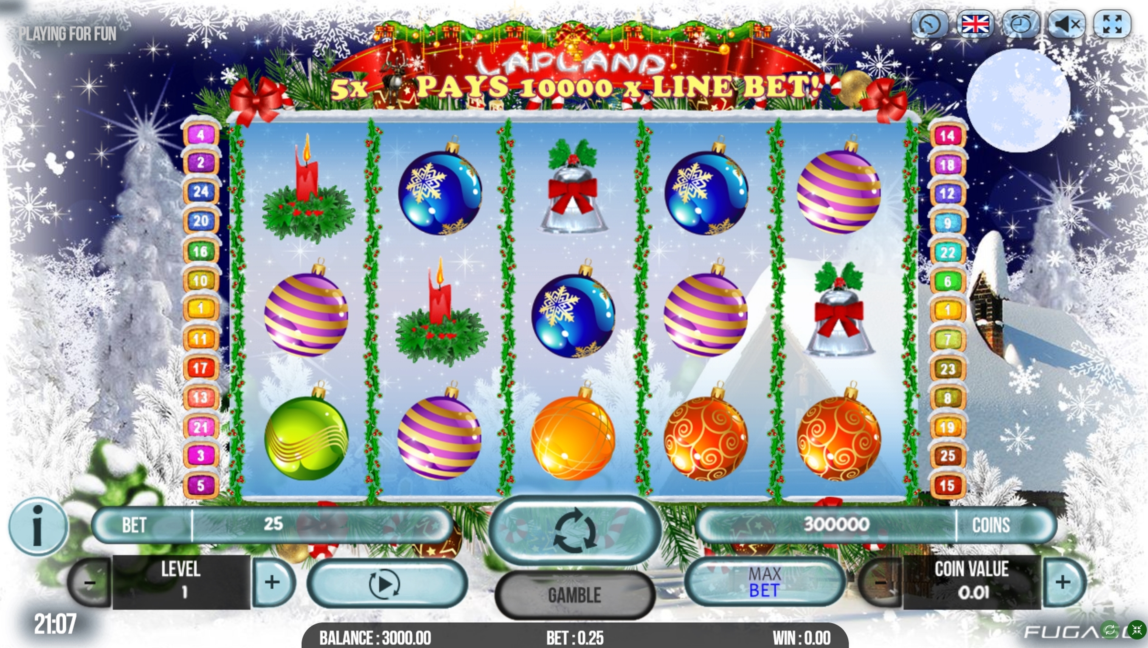 Reels in Lapland Slot Game by Fugaso