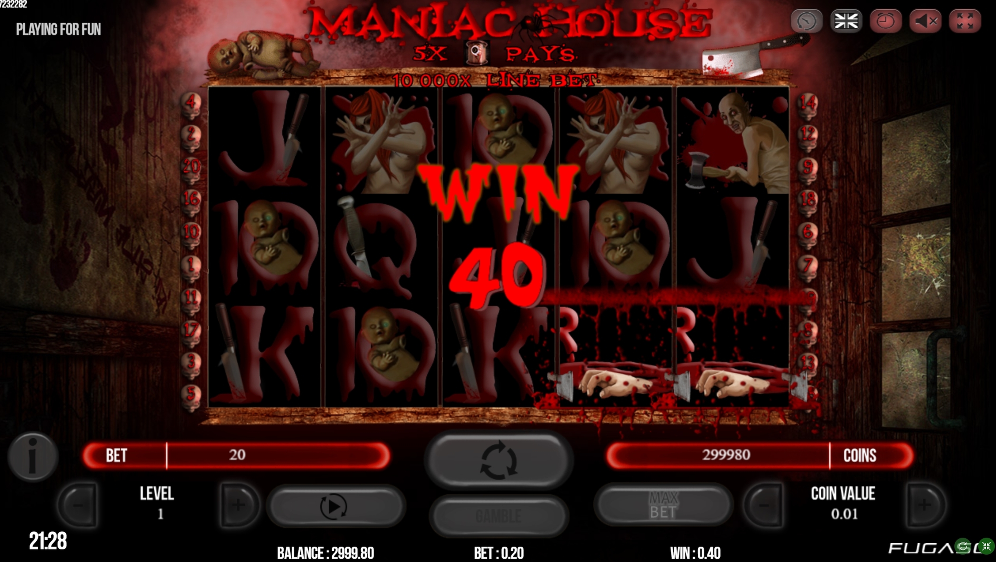Win Money in Maniac House Free Slot Game by Fugaso
