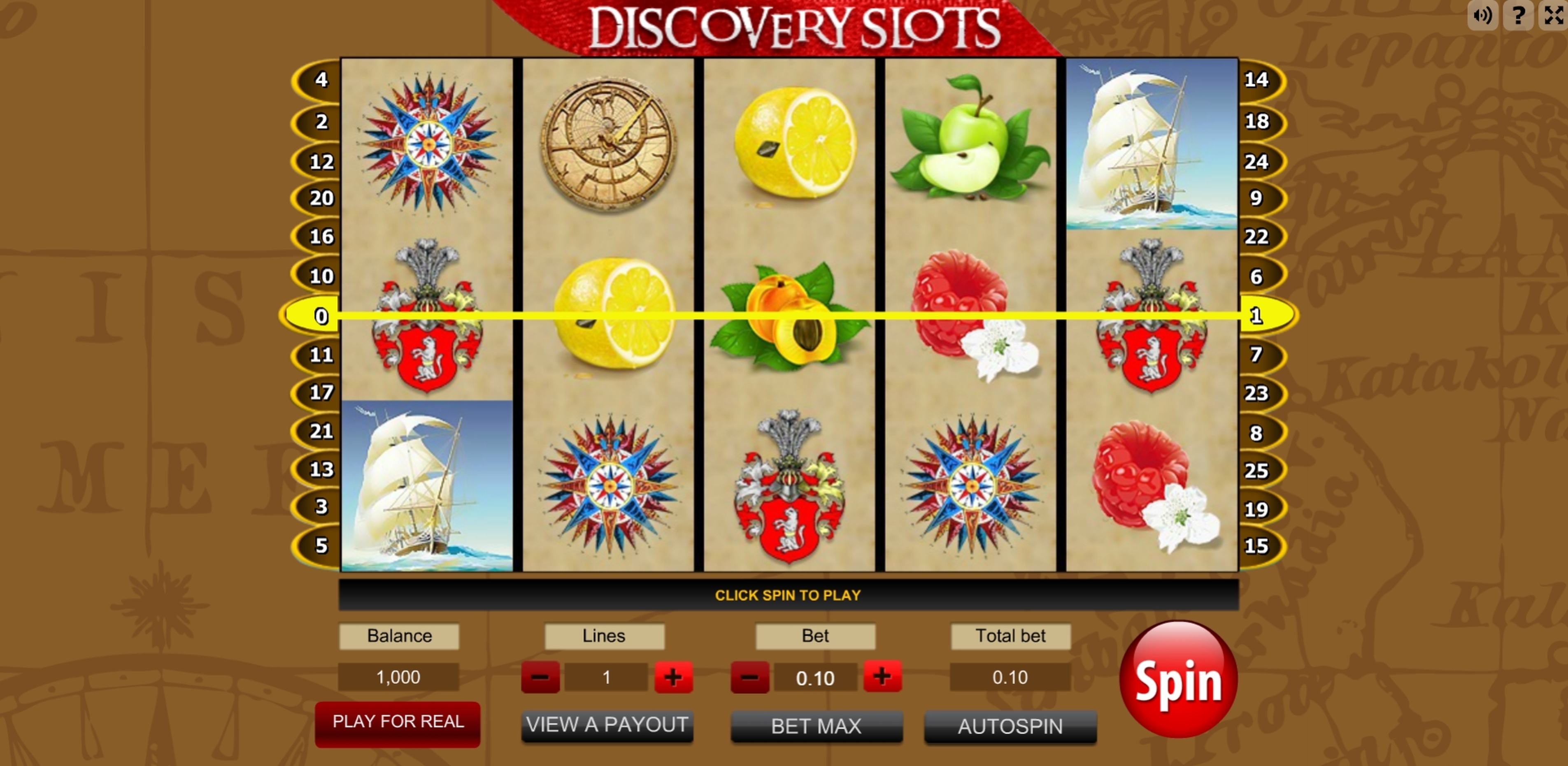 Reels in Discovery Slots Slot Game by Gamescale Software