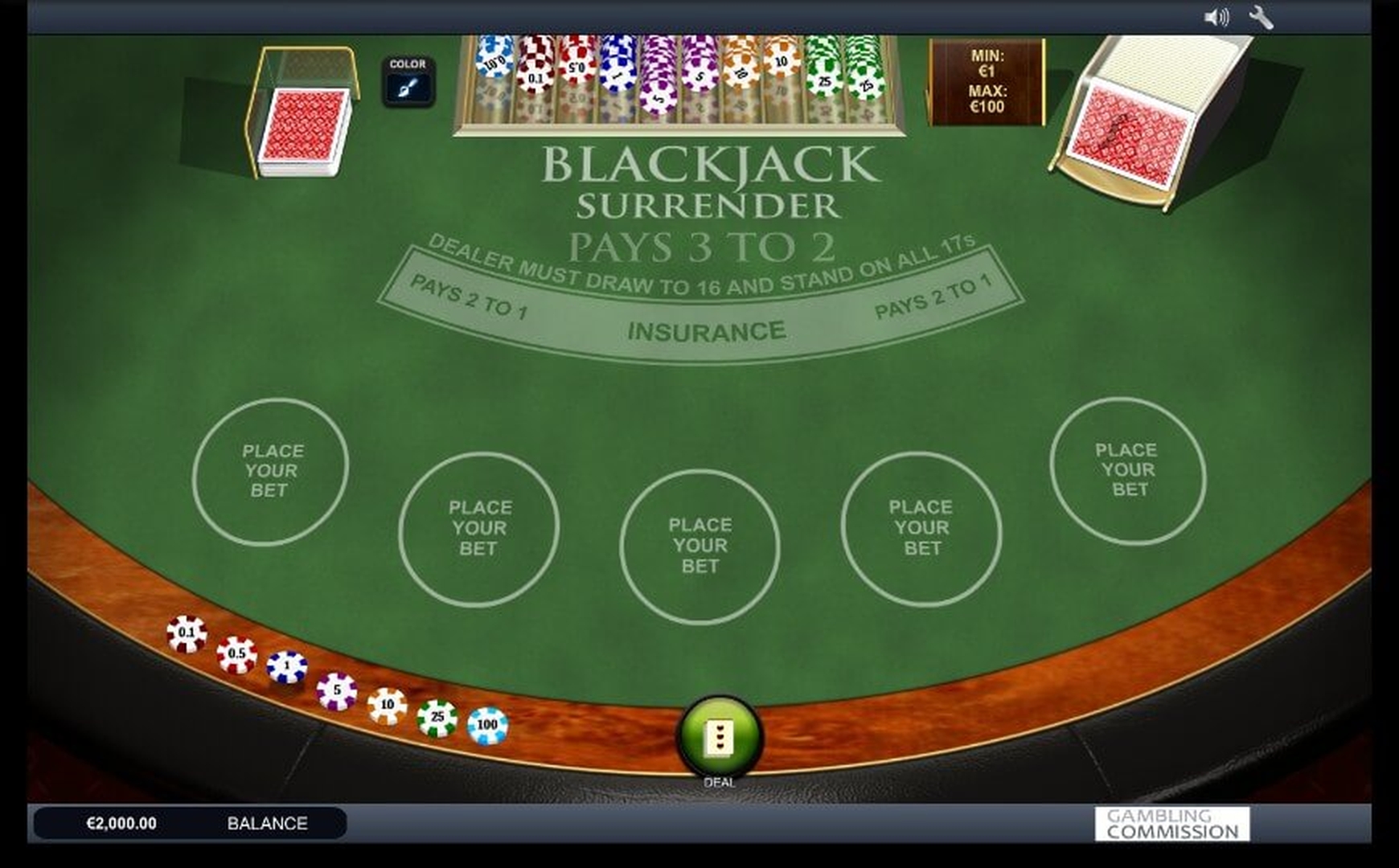 The Blackjack Surrender (GamesOS) Online Slot Demo Game by GamesOS