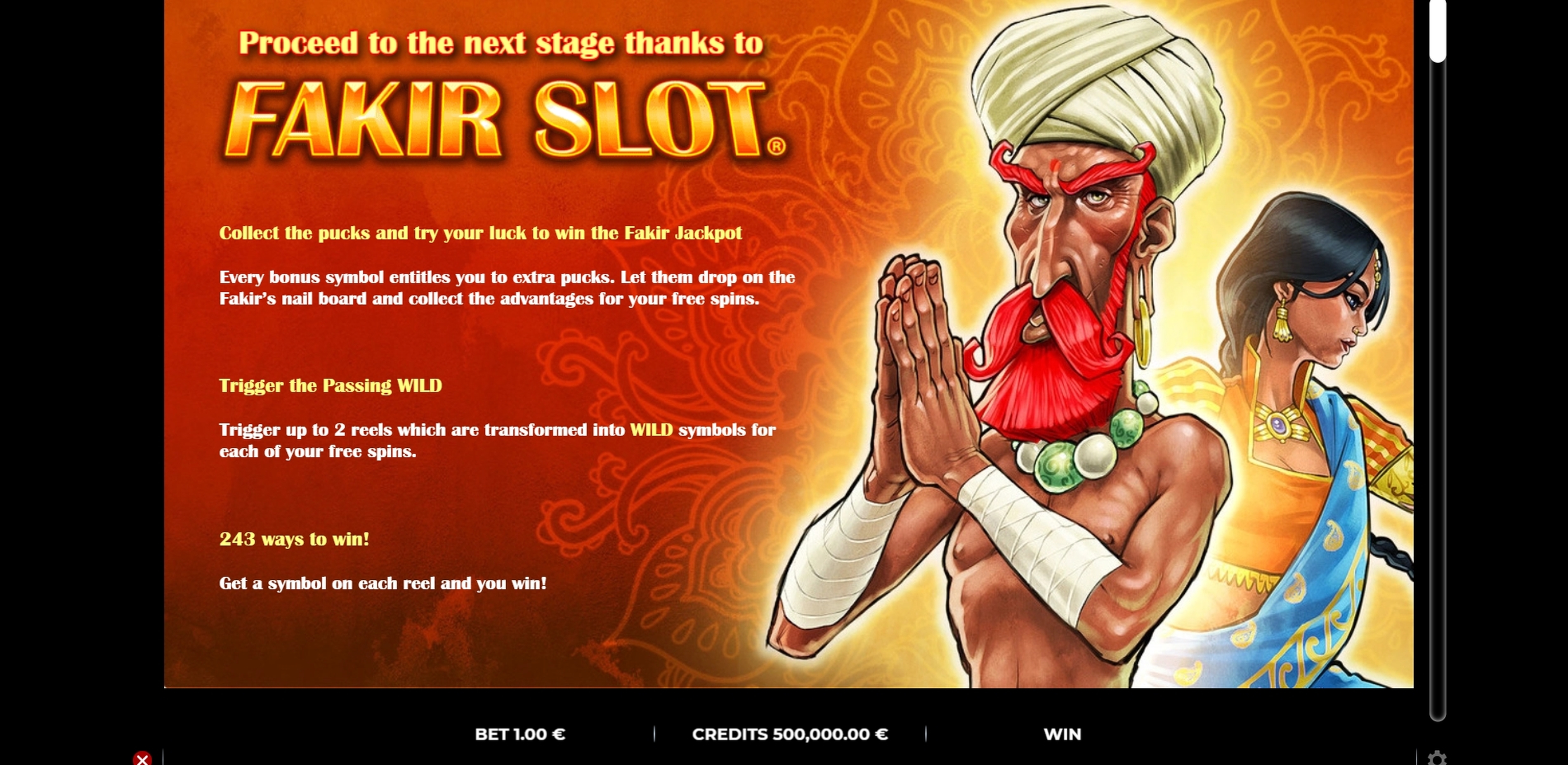 Info of Fakir Slot Slot Game by GAMING1