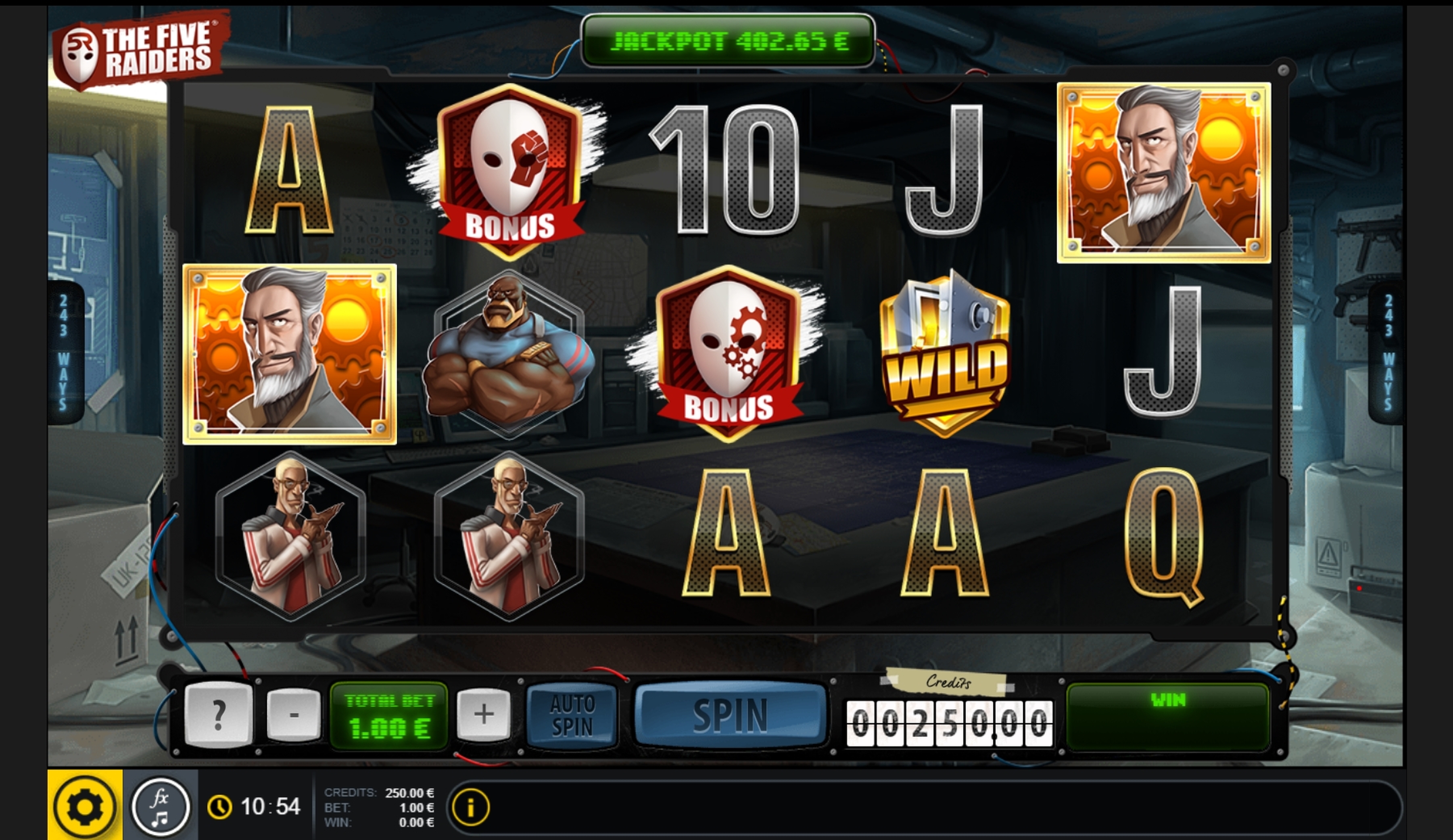 Reels in Five Raiders Slot Game by GAMING1