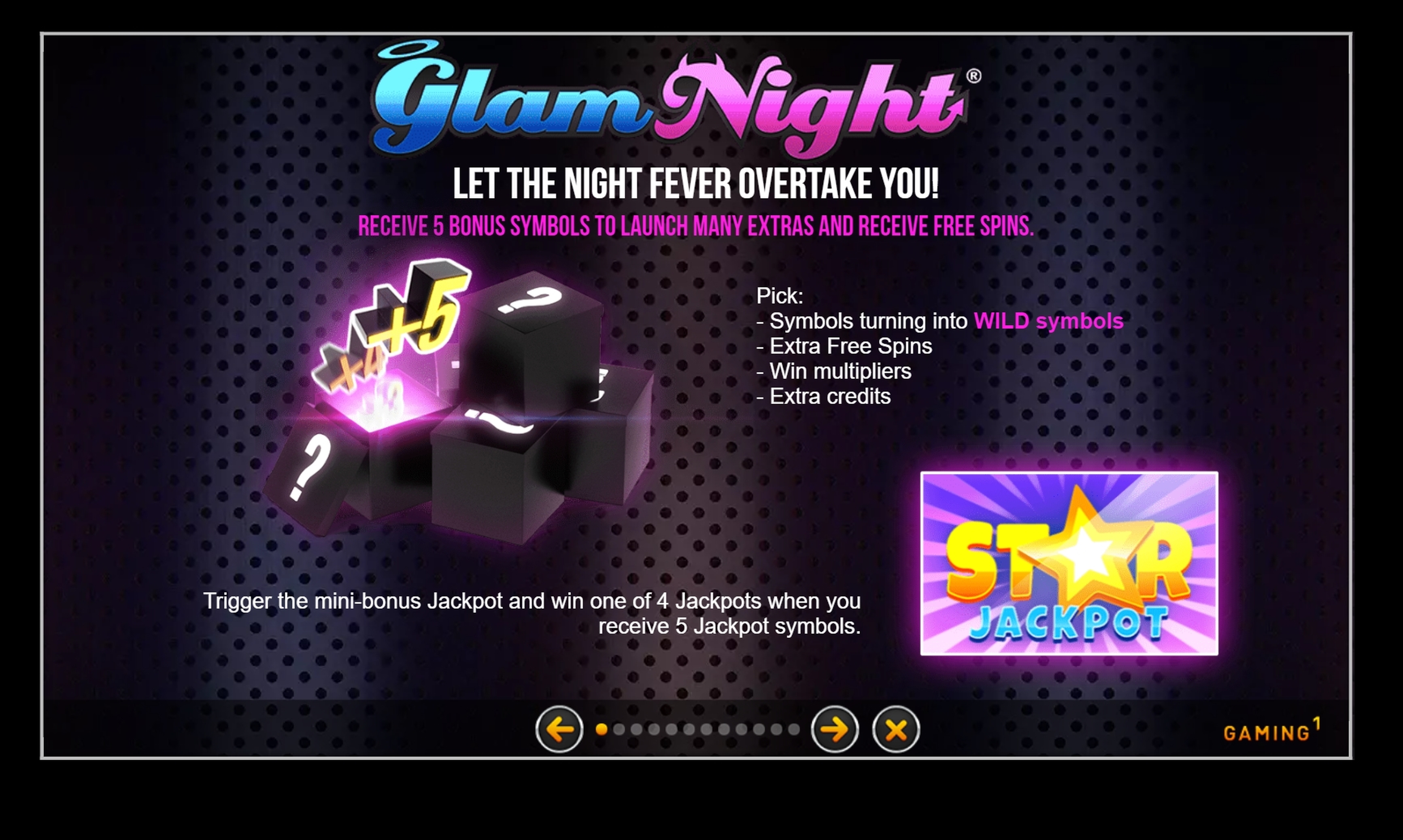 Info of Glam Night Slot Game by GAMING1