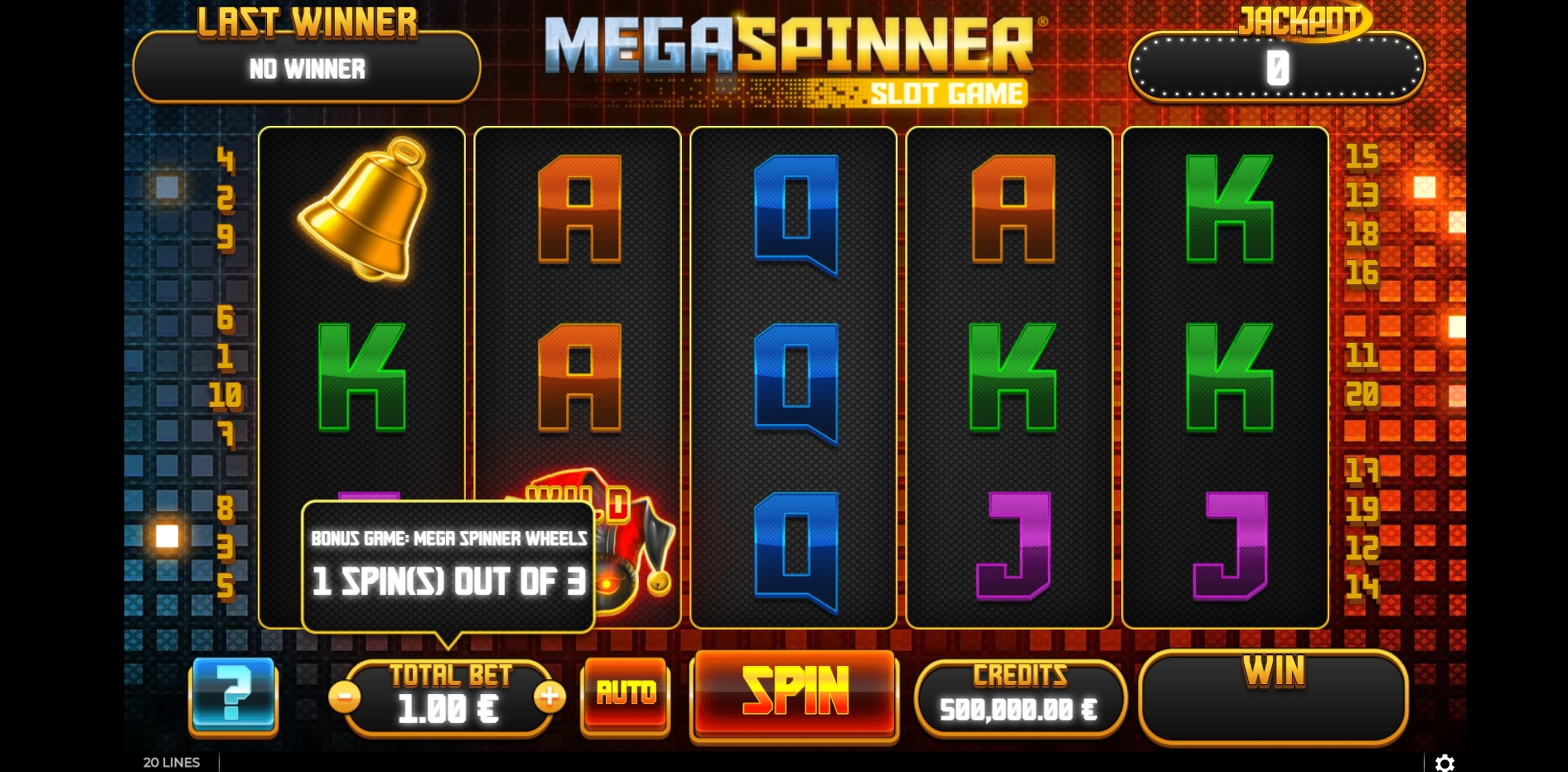 Reels in Mega Spinner Slot Slot Game by GAMING1