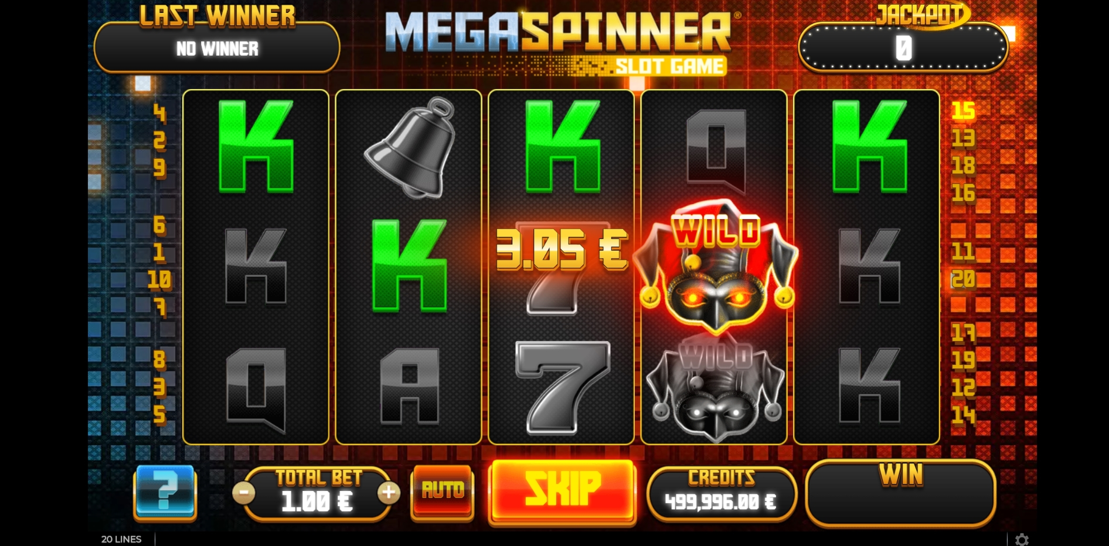 Win Money in Mega Spinner Slot Free Slot Game by GAMING1