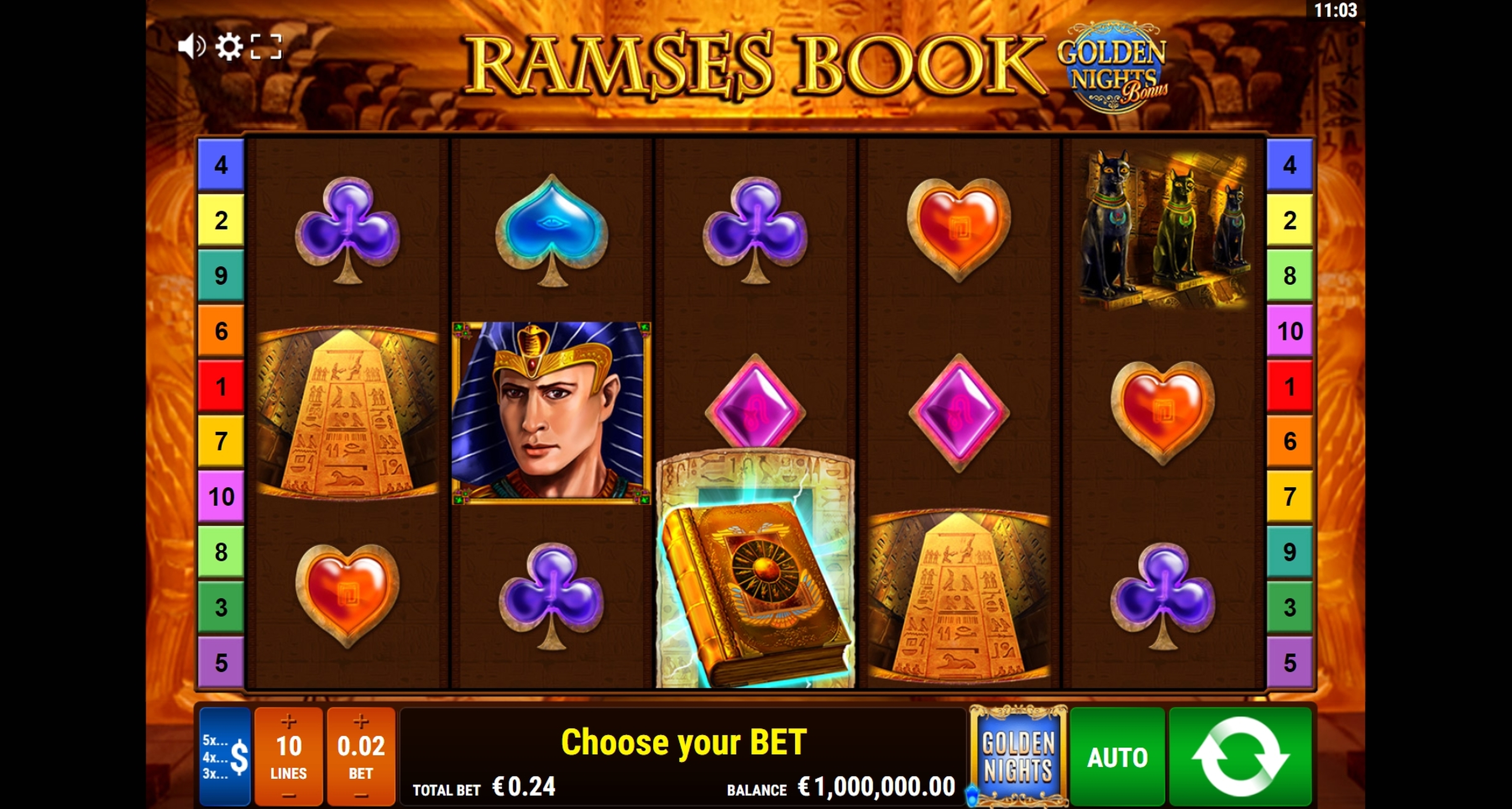 Reels in Ramses Book GDN Slot Game by Gamomat