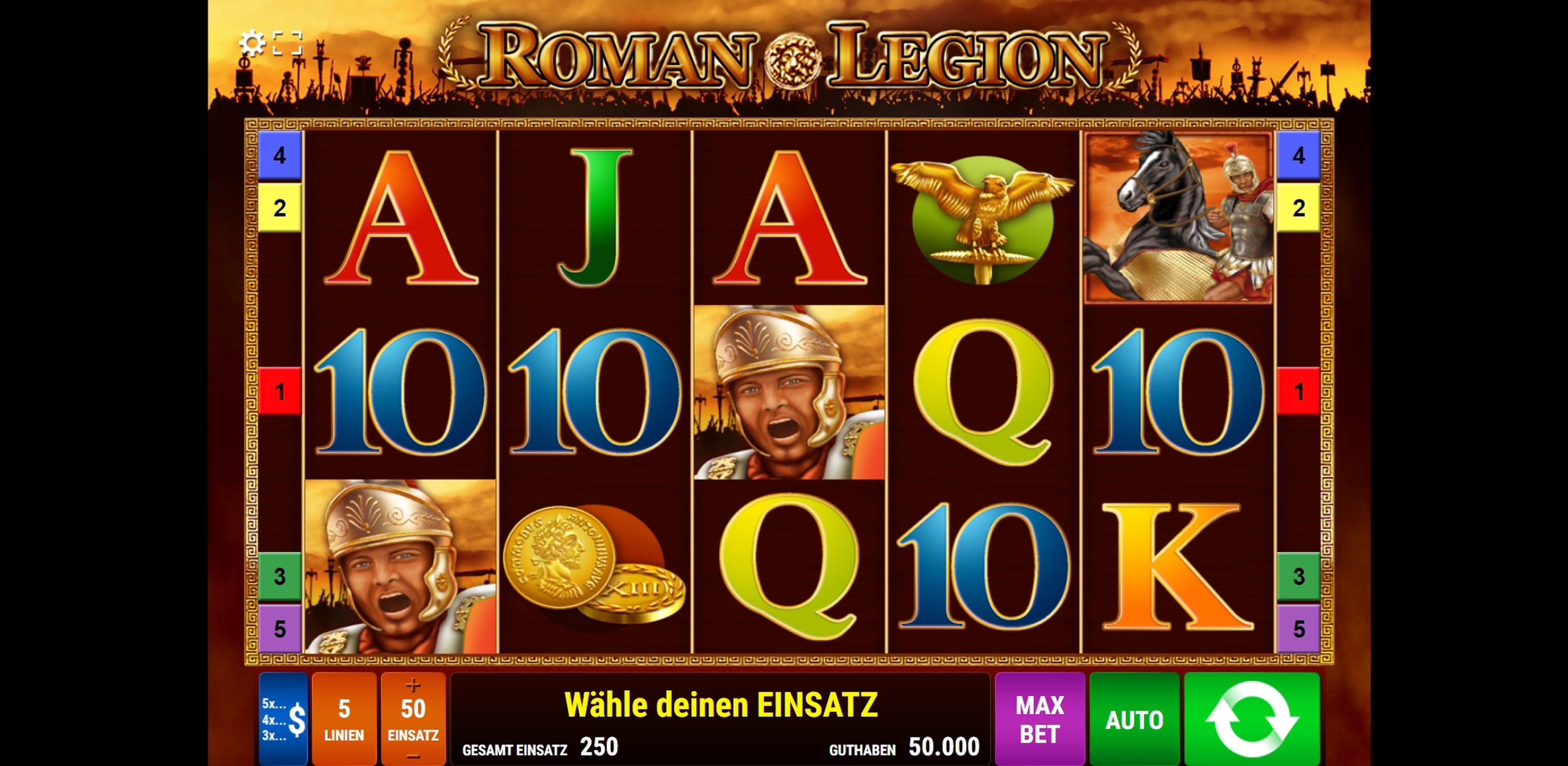 Reels in Roman Legion Slot Game by Gamomat