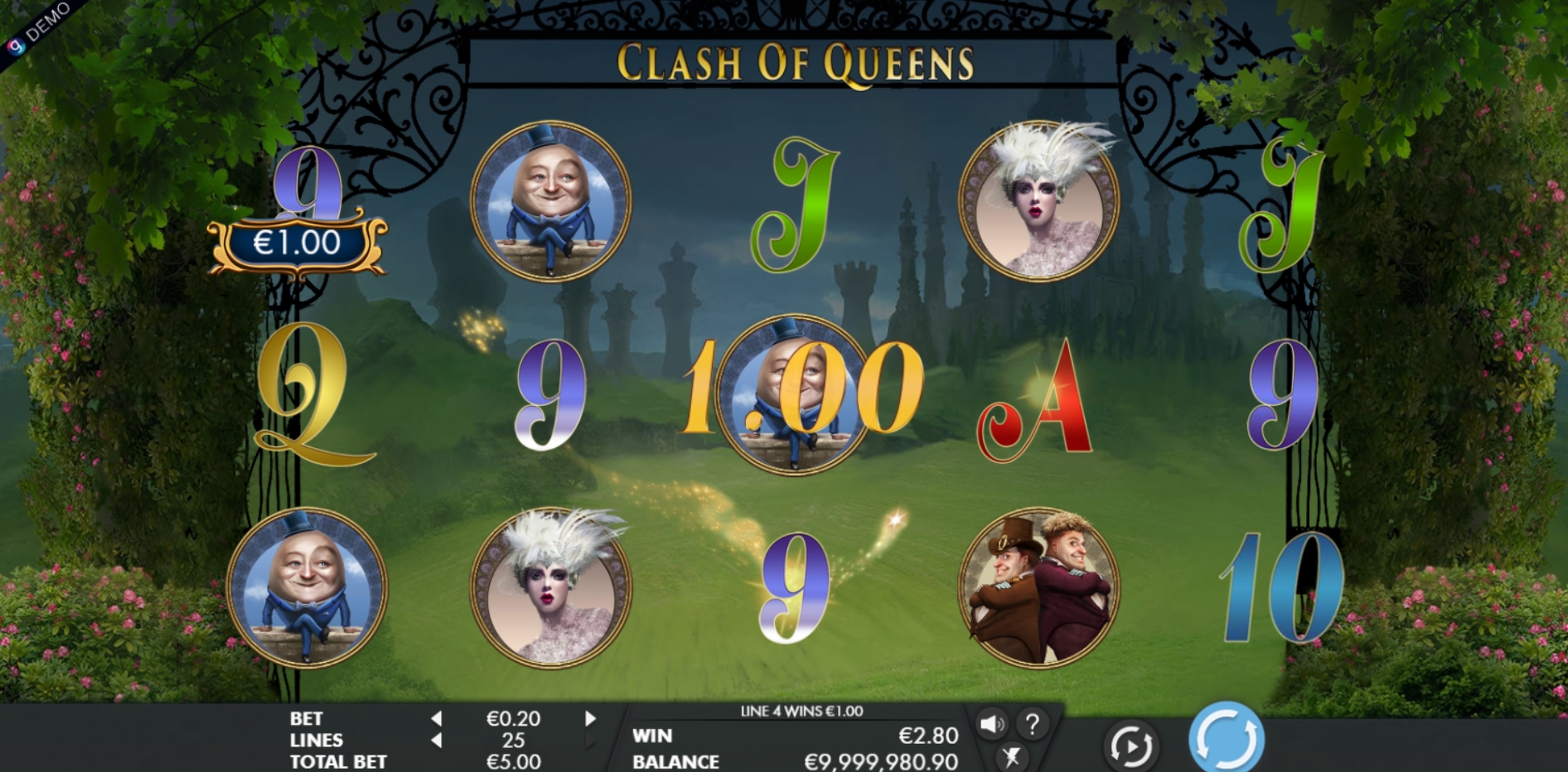 Win Money in Clash of Queens Free Slot Game by Genesis Gaming