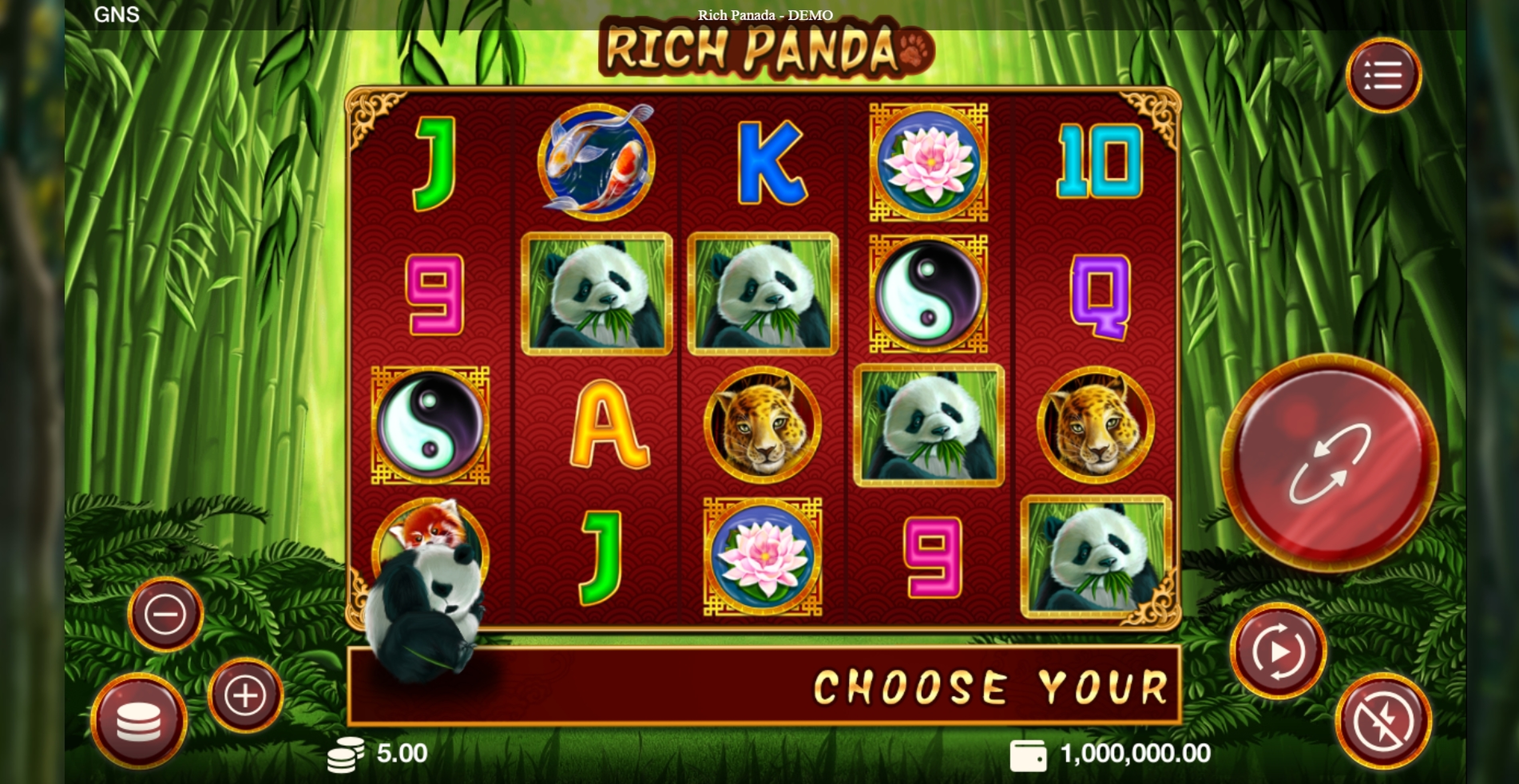 Reels in Rich panda Slot Game by Genesis Gaming