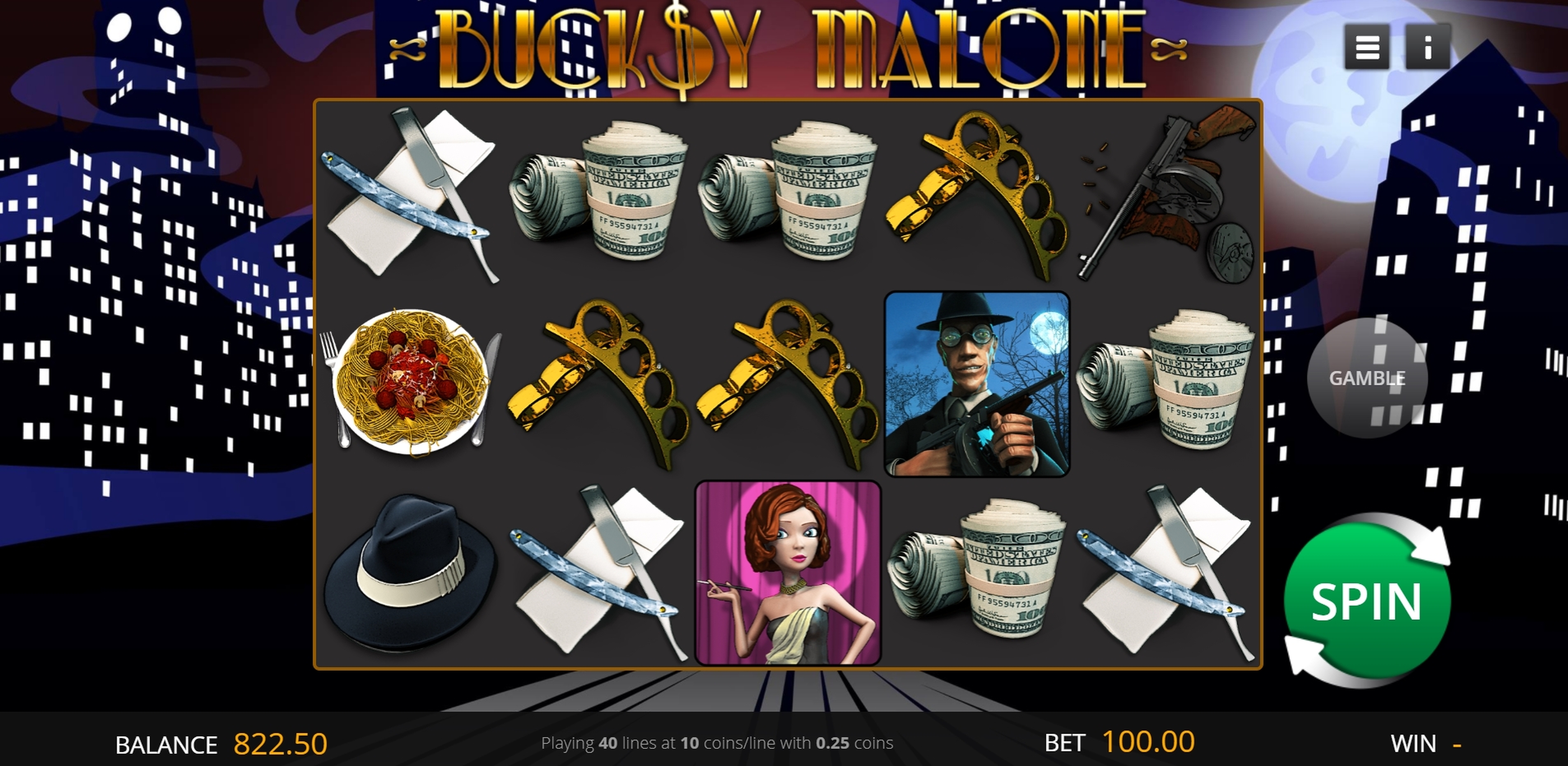 Reels in Bucksy Malone Slot Game by Genii