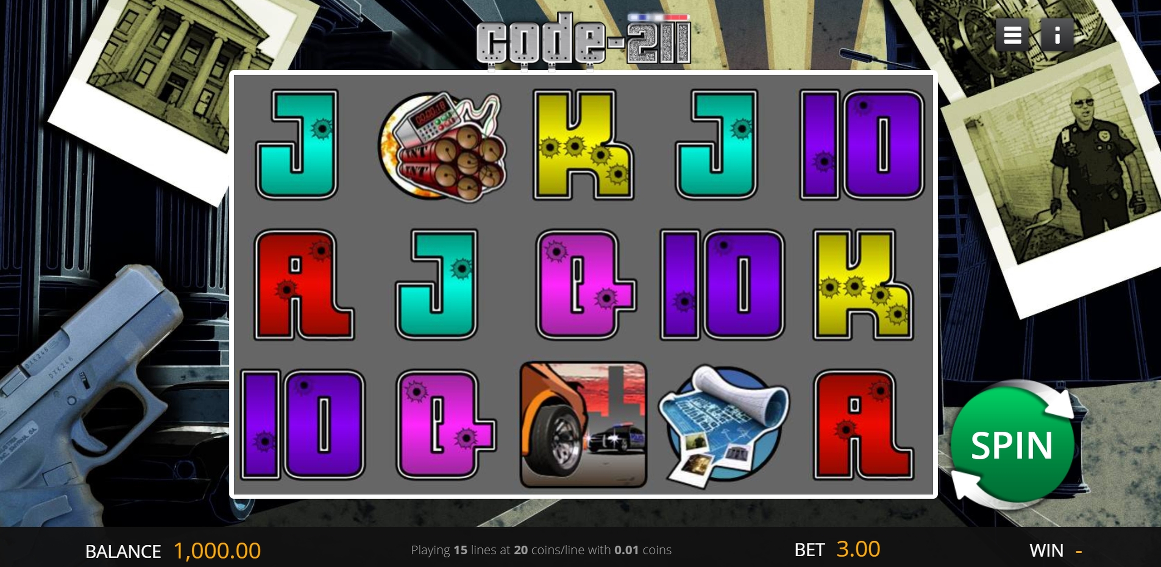 Reels in Code 211 Slot Game by Genii