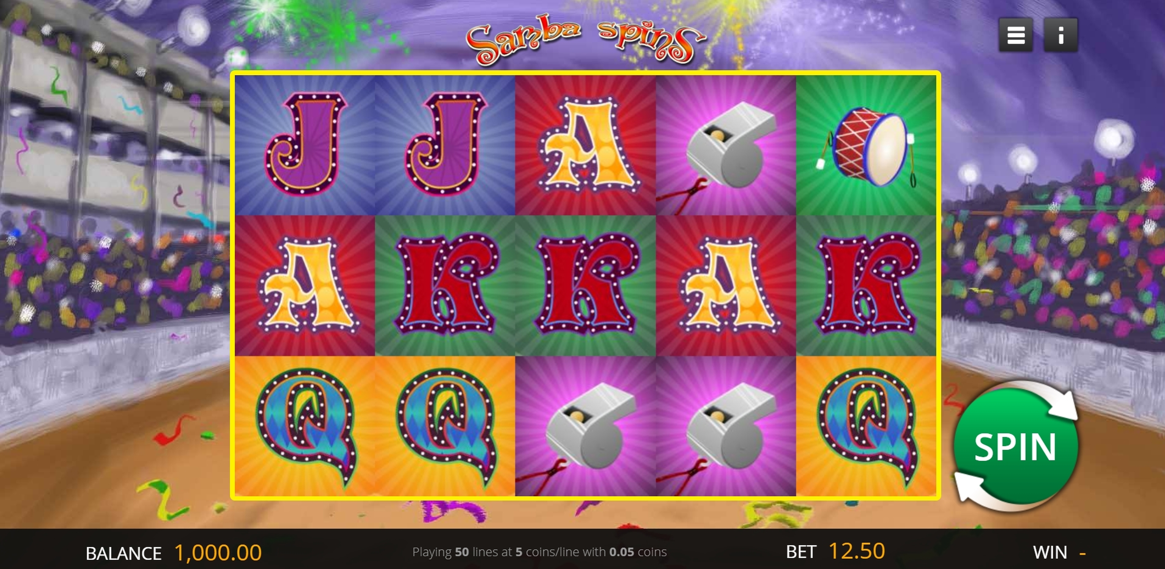 Reels in Samba Spins Slot Game by Genii
