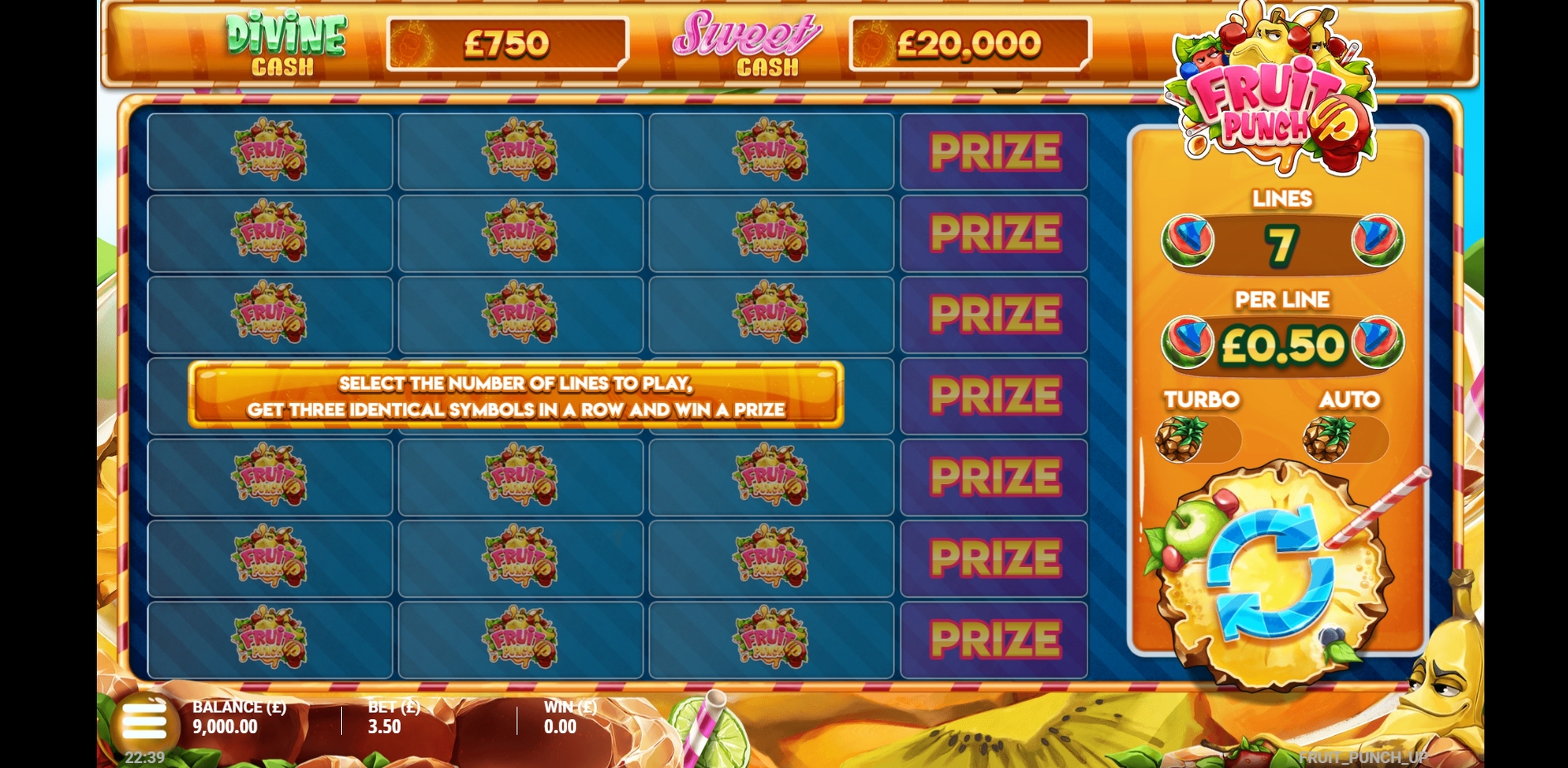Reels in Fruit Punch Up Slot Game by Gluck Games