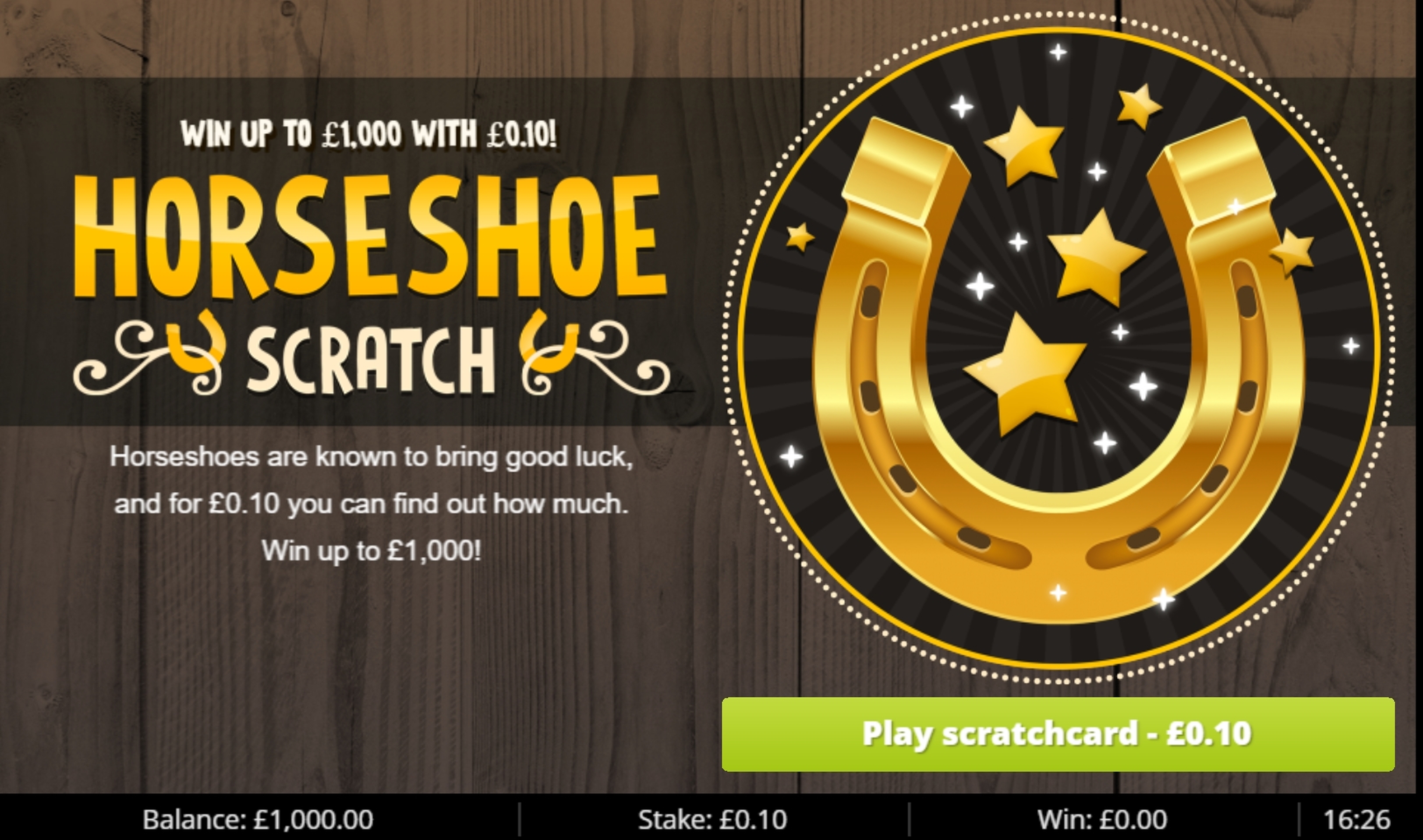 Reels in Horseshoe Scratch Slot Game by Gluck Games