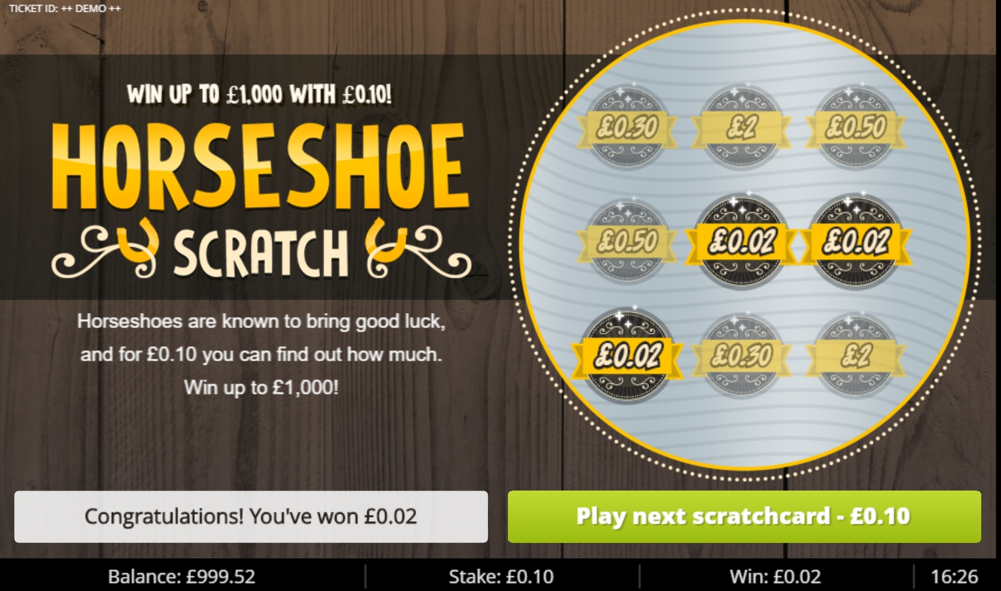 Win Money in Horseshoe Scratch Free Slot Game by Gluck Games