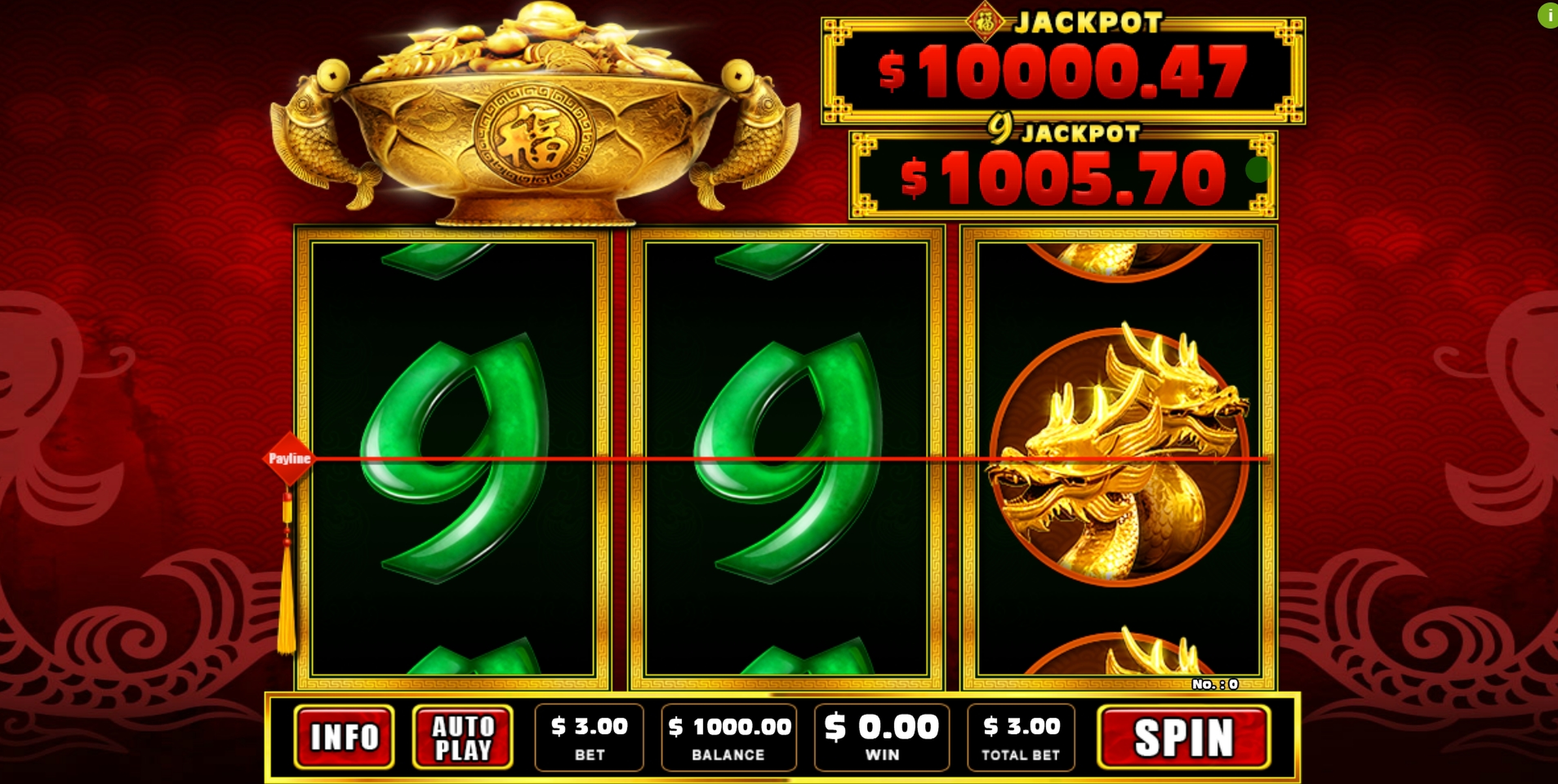 Reels in Super 9's Slot Game by GMW