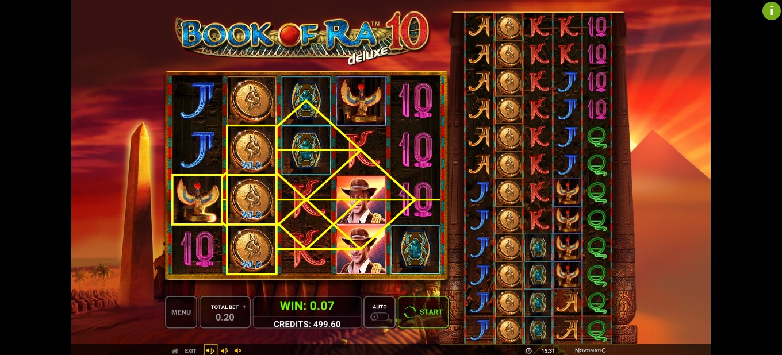 Win Money in Book Of Ra Deluxe 10 Free Slot Game by Greentube