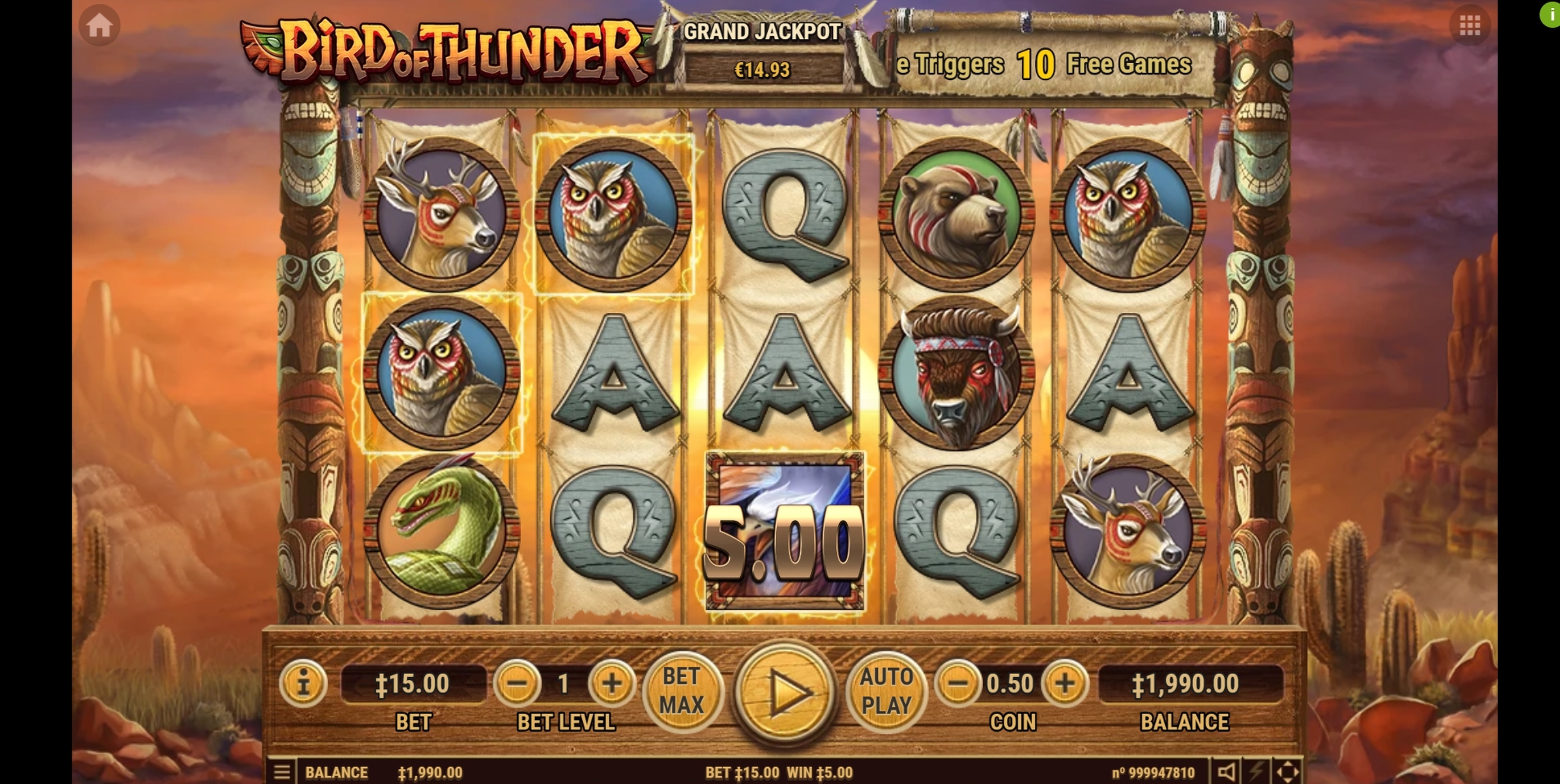 Win Money in Bird of Thunder Free Slot Game by Habanero