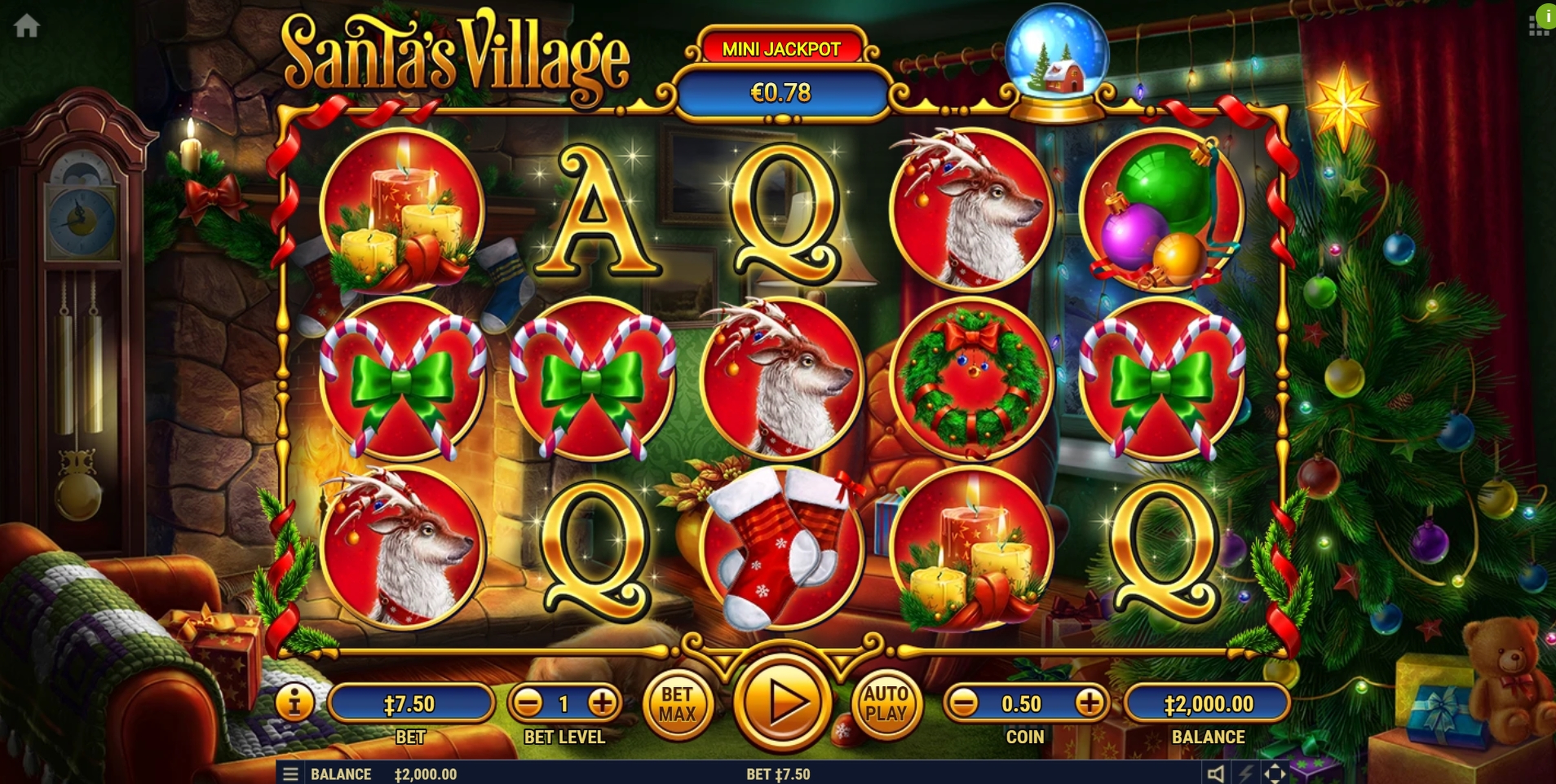 Reels in Santa's Village Slot Game by Habanero