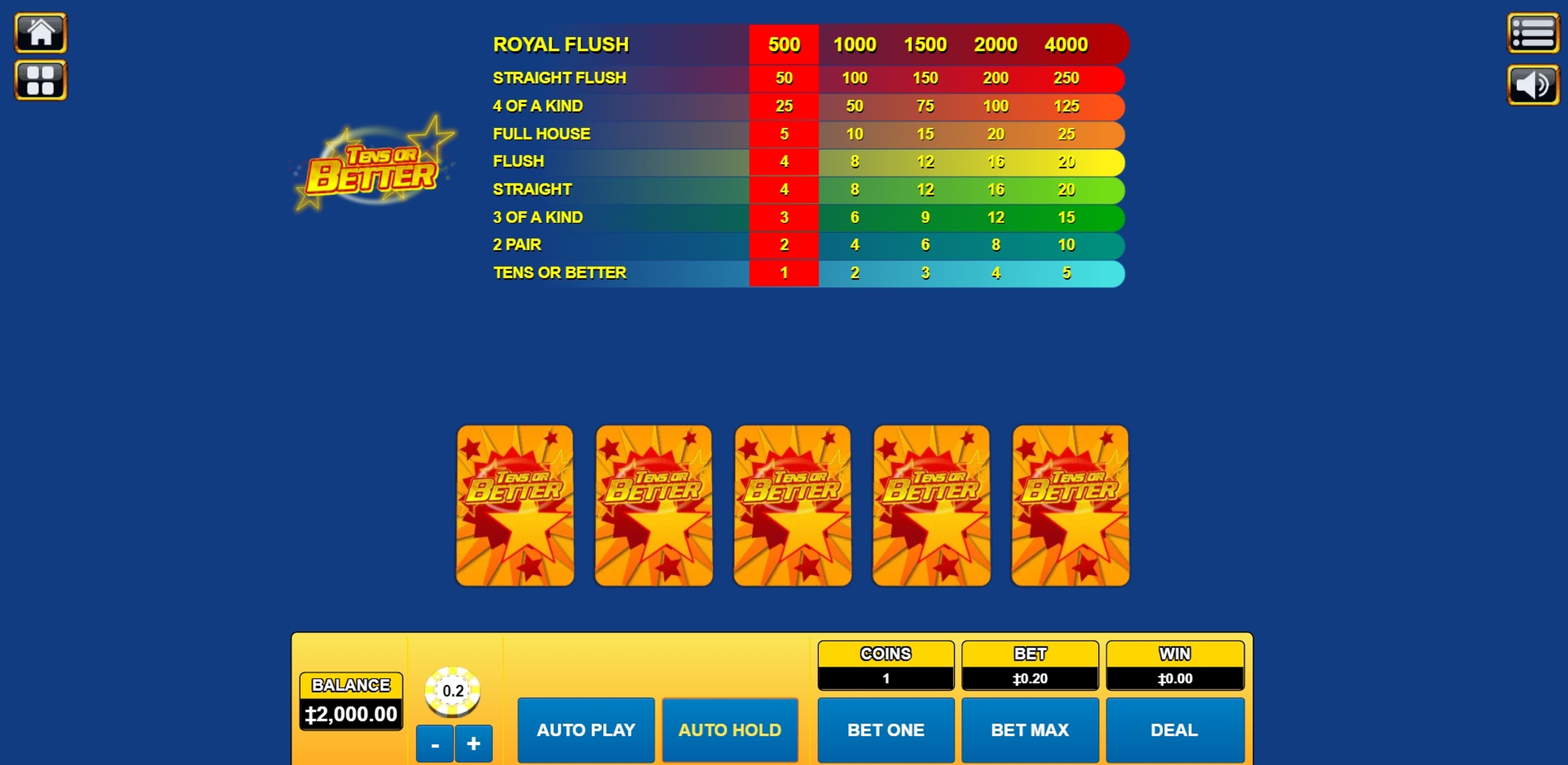 Reels in Tens or Better Slot Game by Habanero