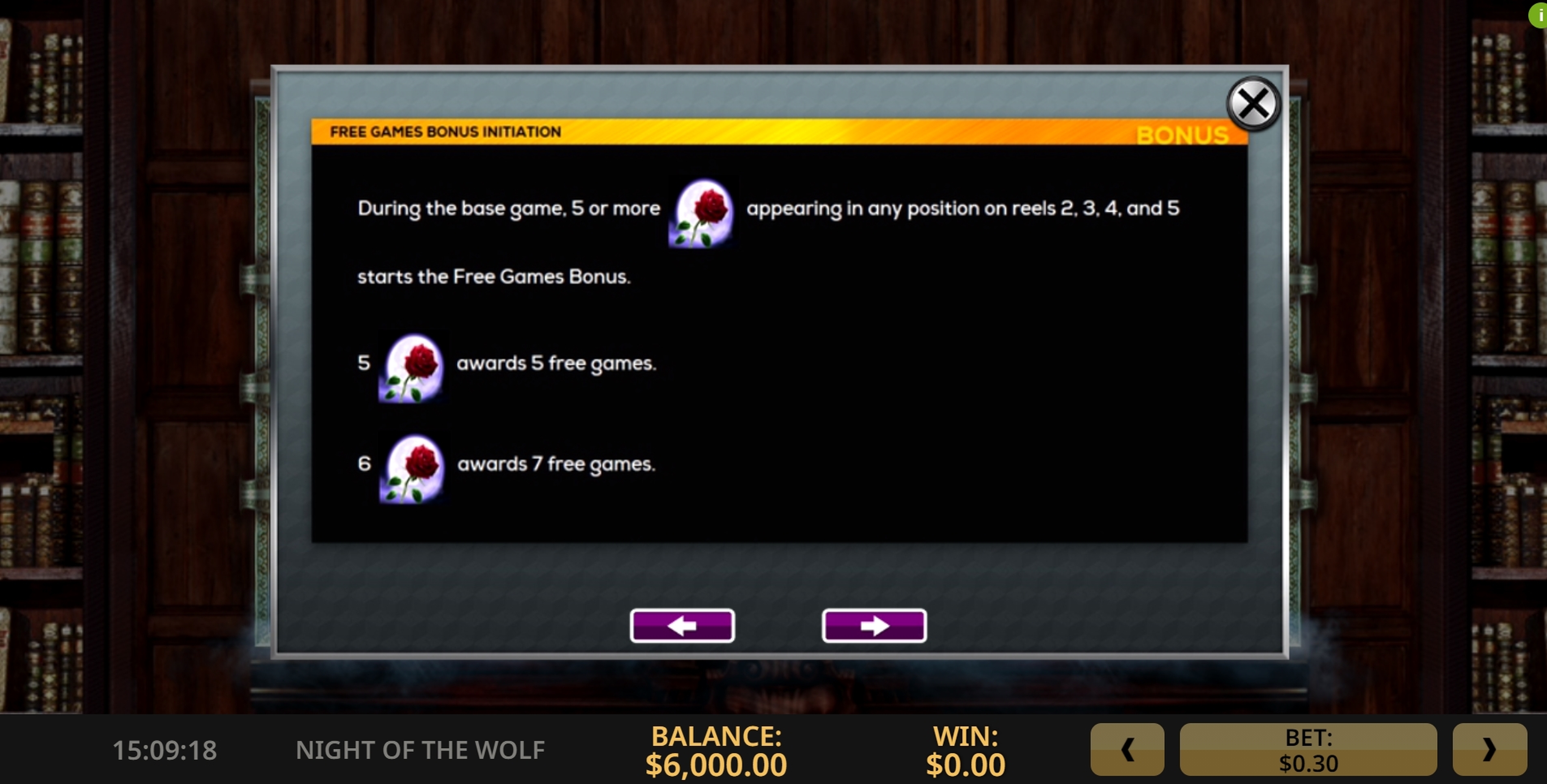 Info of Night of the Wolf Slot Game by High 5 Games
