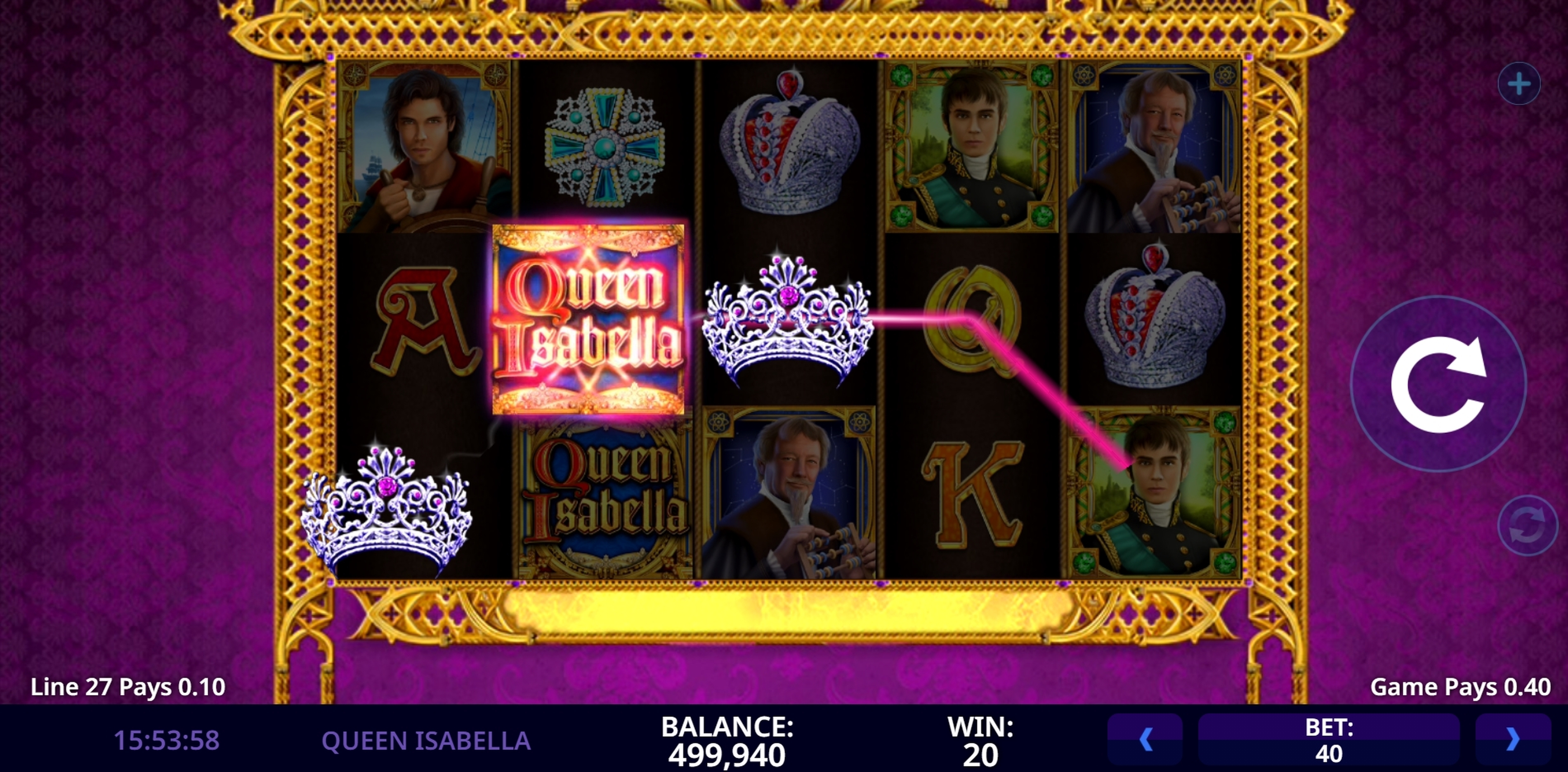 Win Money in Queen Isabella Free Slot Game by High 5 Games