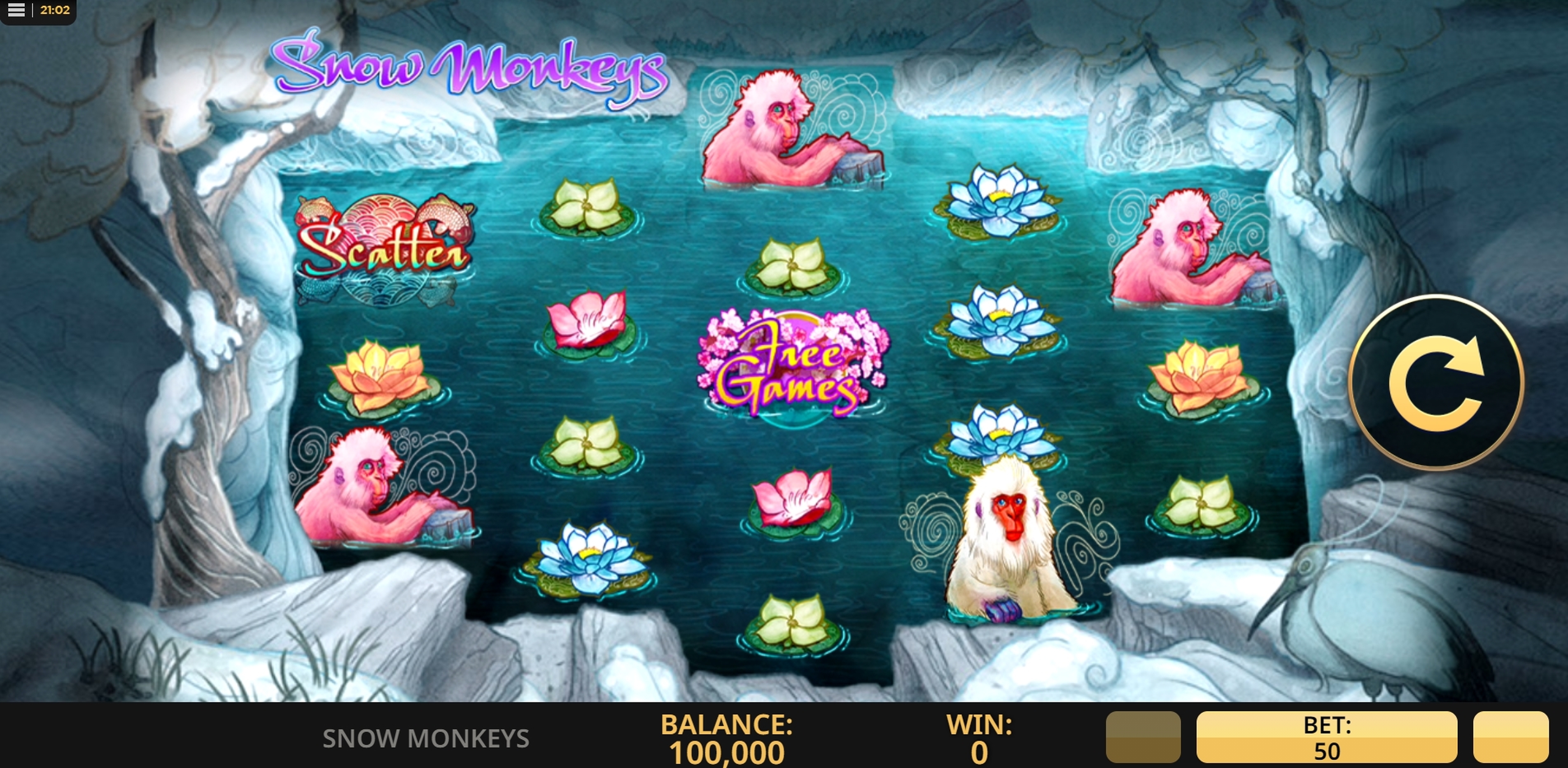 Reels in Snow Monkeys Slot Game by High 5 Games