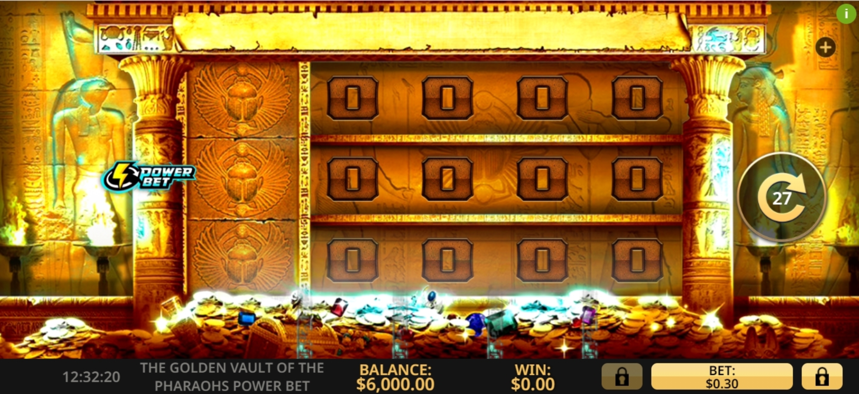 Reels in The Golden Vault Of The Pharaohs Power Bet Slot Game by High 5 Games