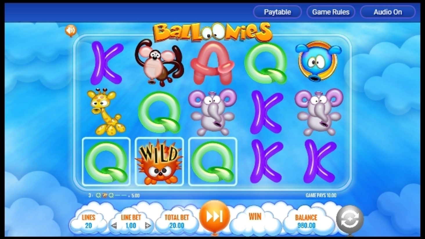 Win Money in Balloonies Free Slot Game by IGT