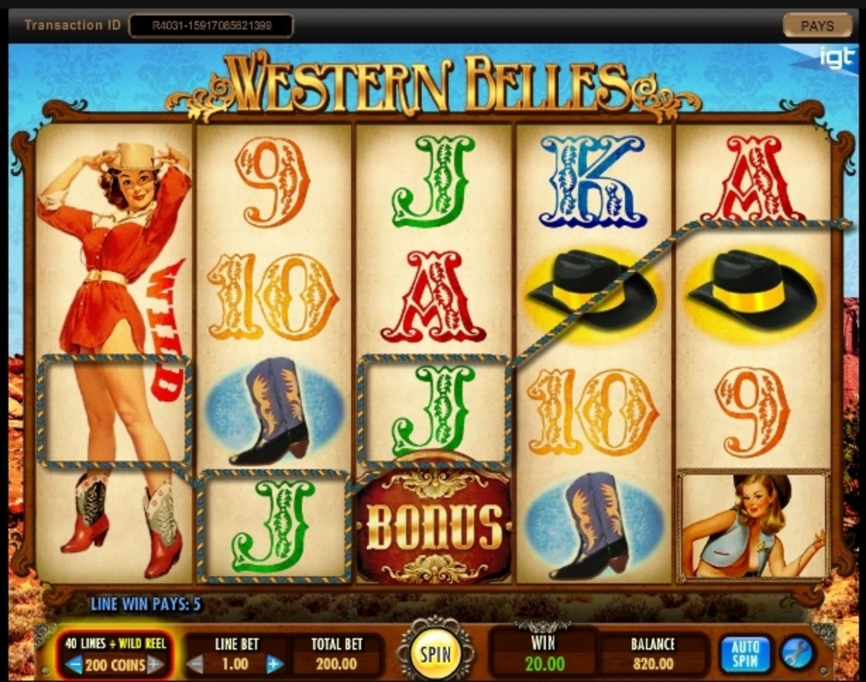 Win Money in Western Belles Free Slot Game by IGT