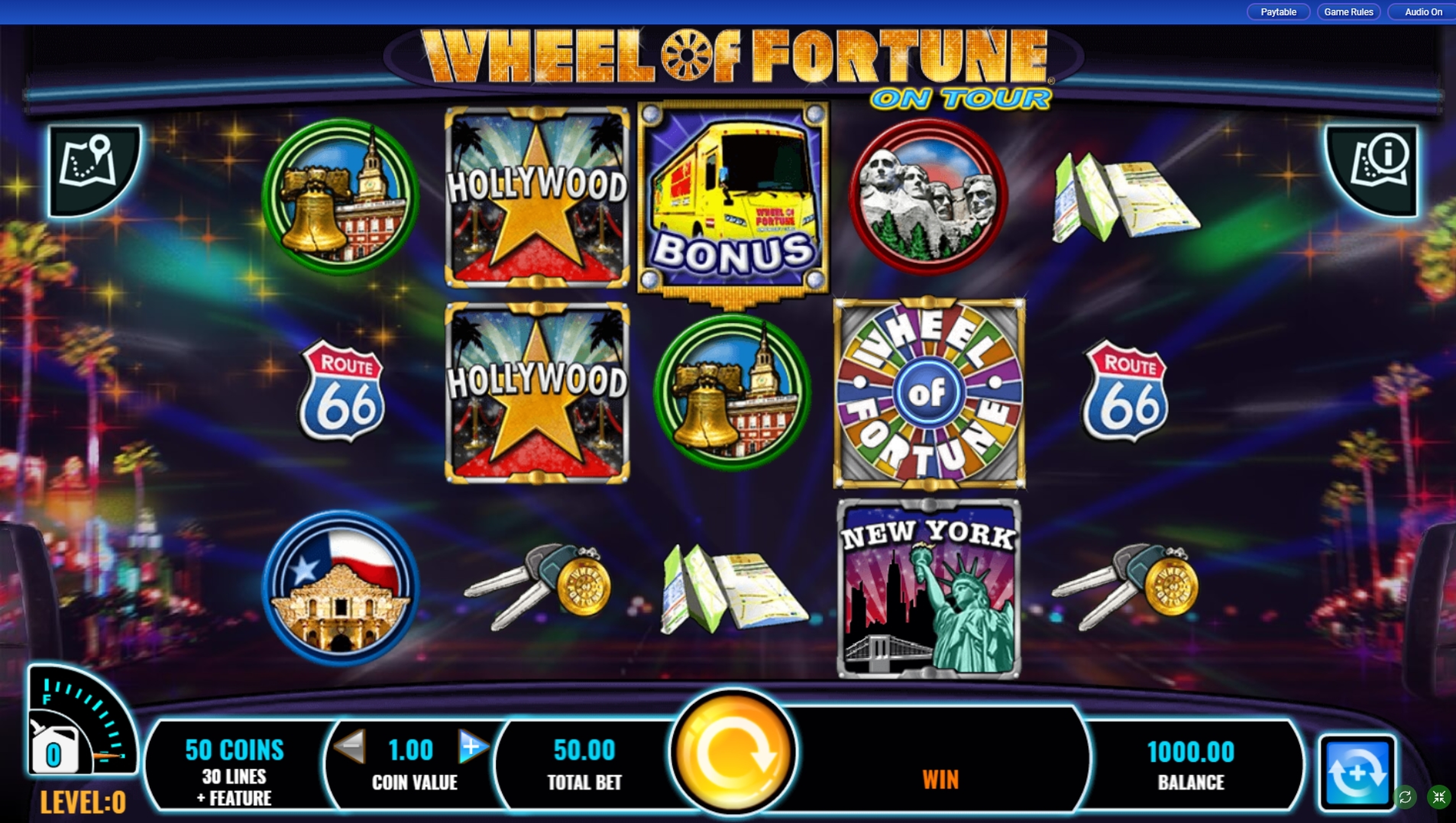 Reels in Wheel of Fortune on tour Slot Game by IGT