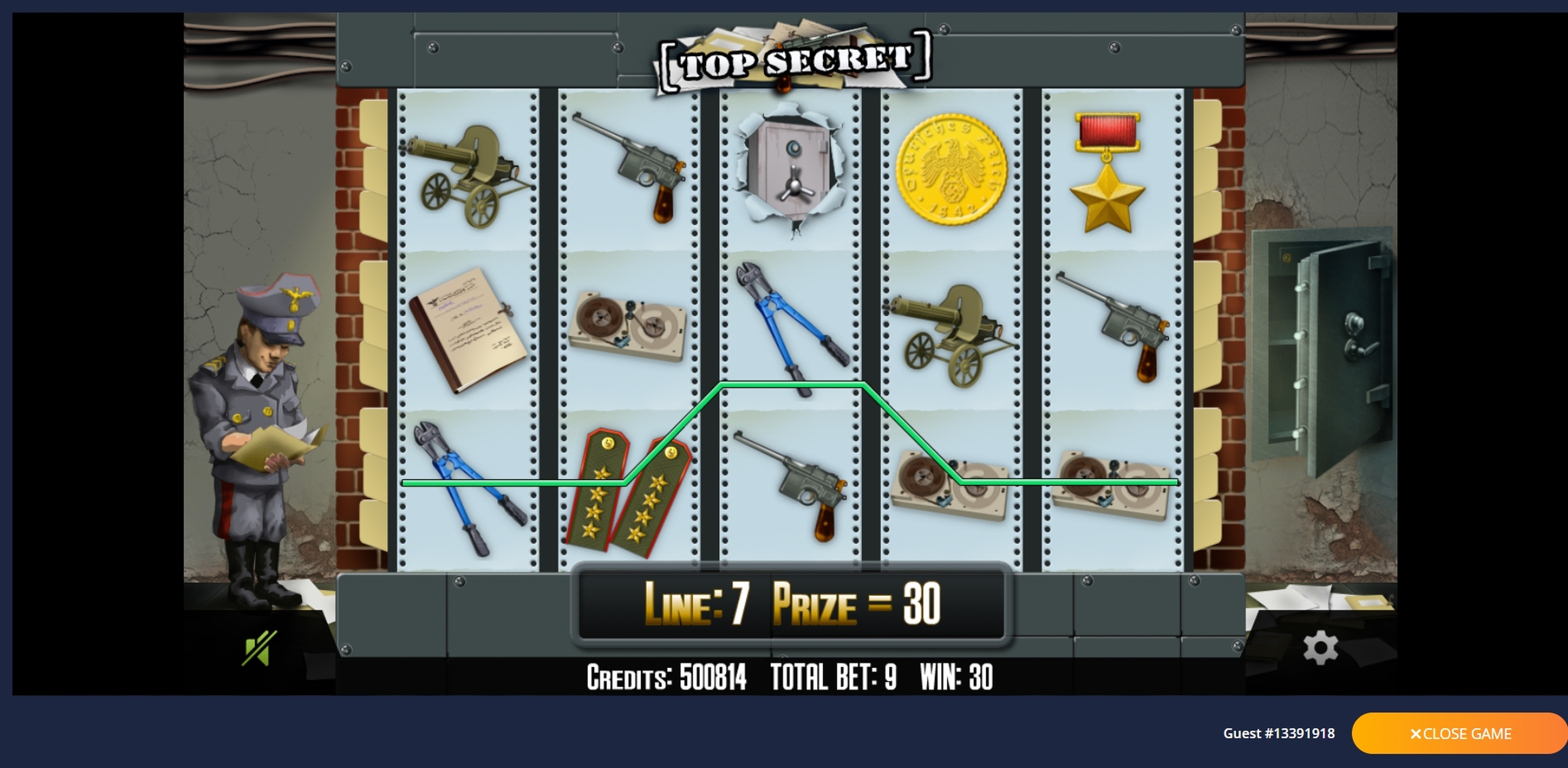 Win Money in Top Secret Free Slot Game by Inbet Games